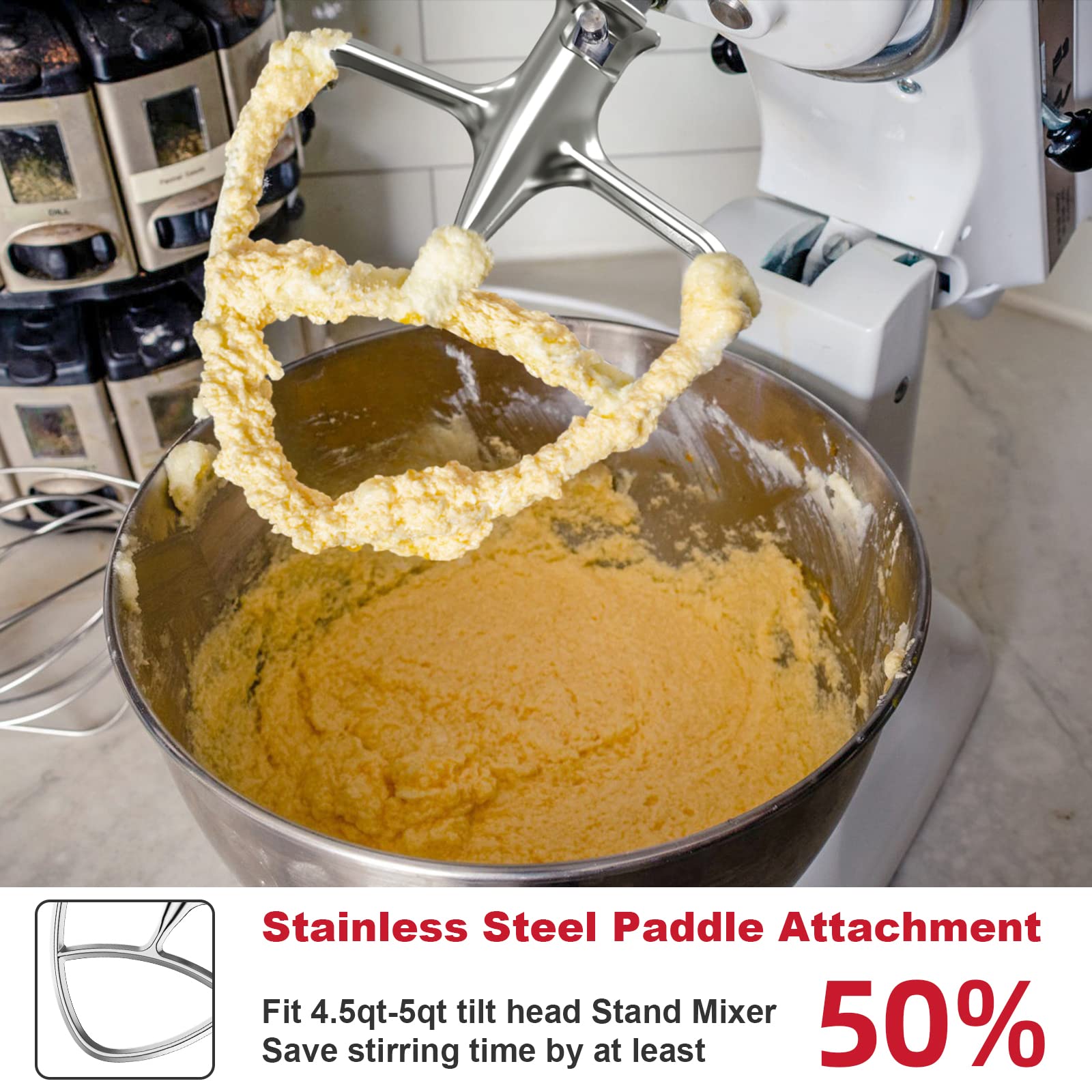 Stainless Steel Paddle Attachment For Kitchenaid Mixer, As Kitchenaid Paddle Attachment For 4.5 5Qt Tilt Head Kitchenaid Mixer D