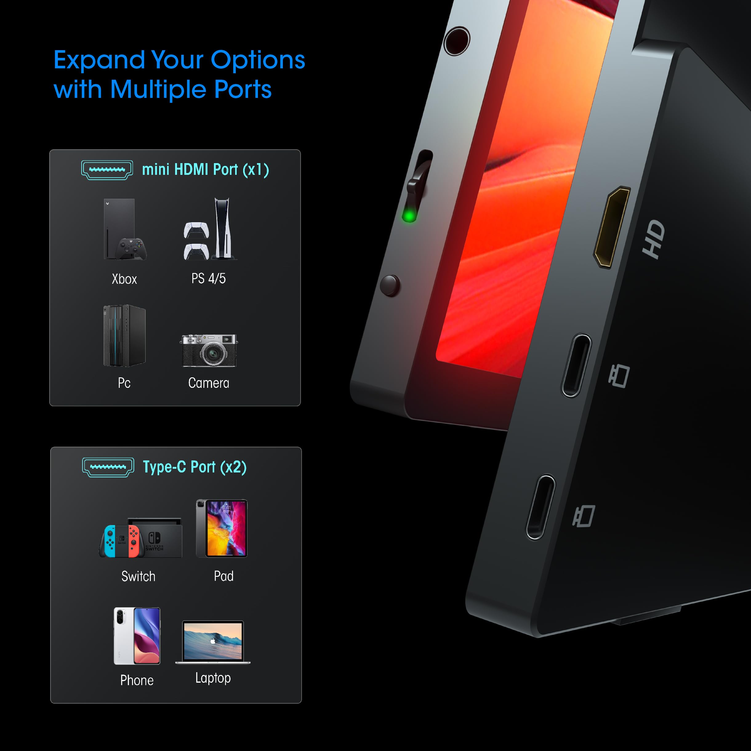 16 Inch 2.5K Portable Monitor For Laptop 2560 X 1600 Qhd 144Hz Usb C, Hdmi Portable Screen For Laptop Compatible With Windows, M