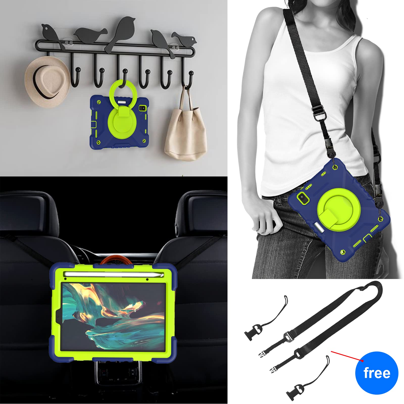 New Ipad Mini 6 Case Kids 2021,Ipad Mini 6Th Generation Case For Kids Built In Pencil Holder,Heavy Duty Shock Resistant Rugged W