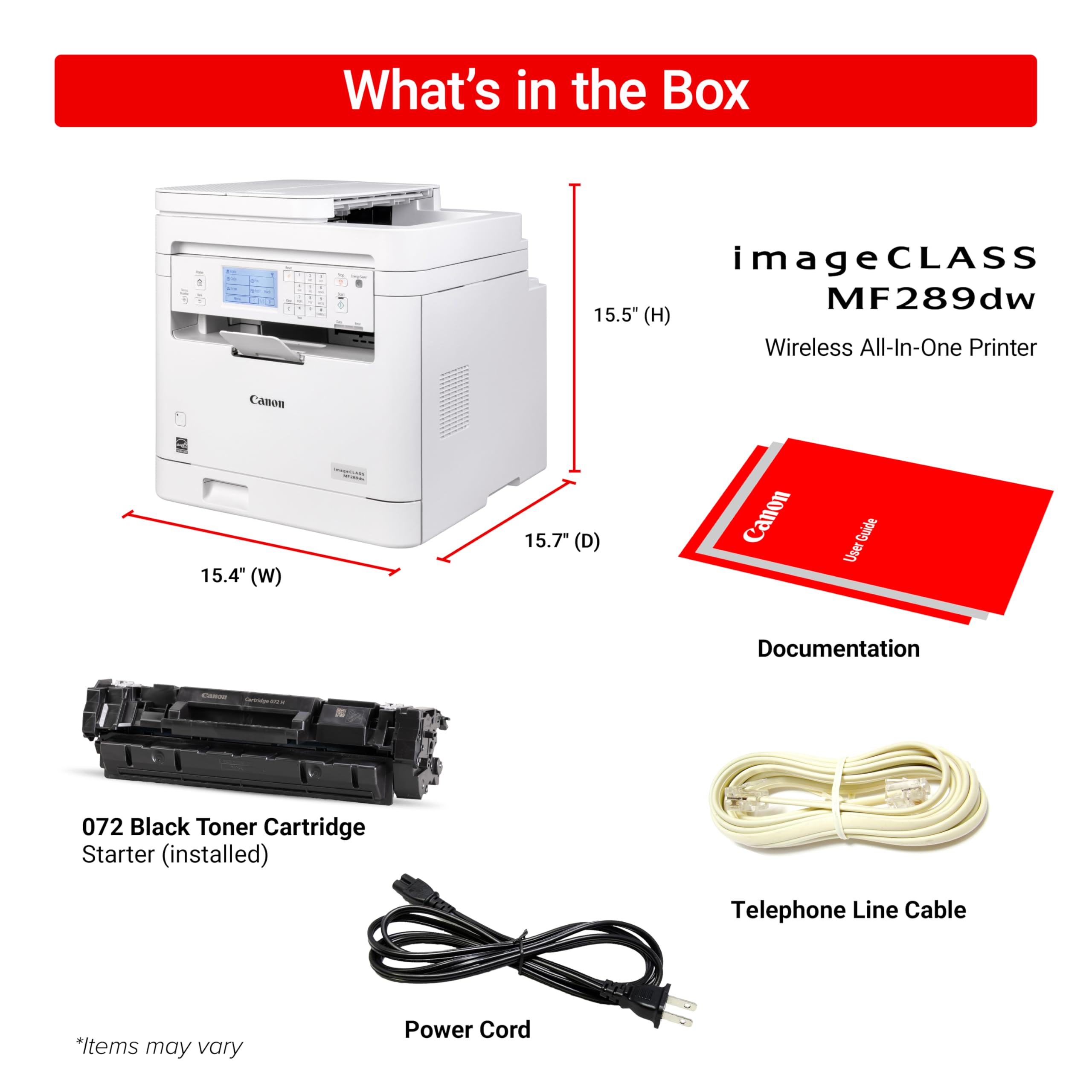 Canon Imageclass Mf289Dw - Monochrome, Duplex, Wireless Laser Printer, All-In-One Print, Copy, Scan, Fax, Auto Document Feeder,