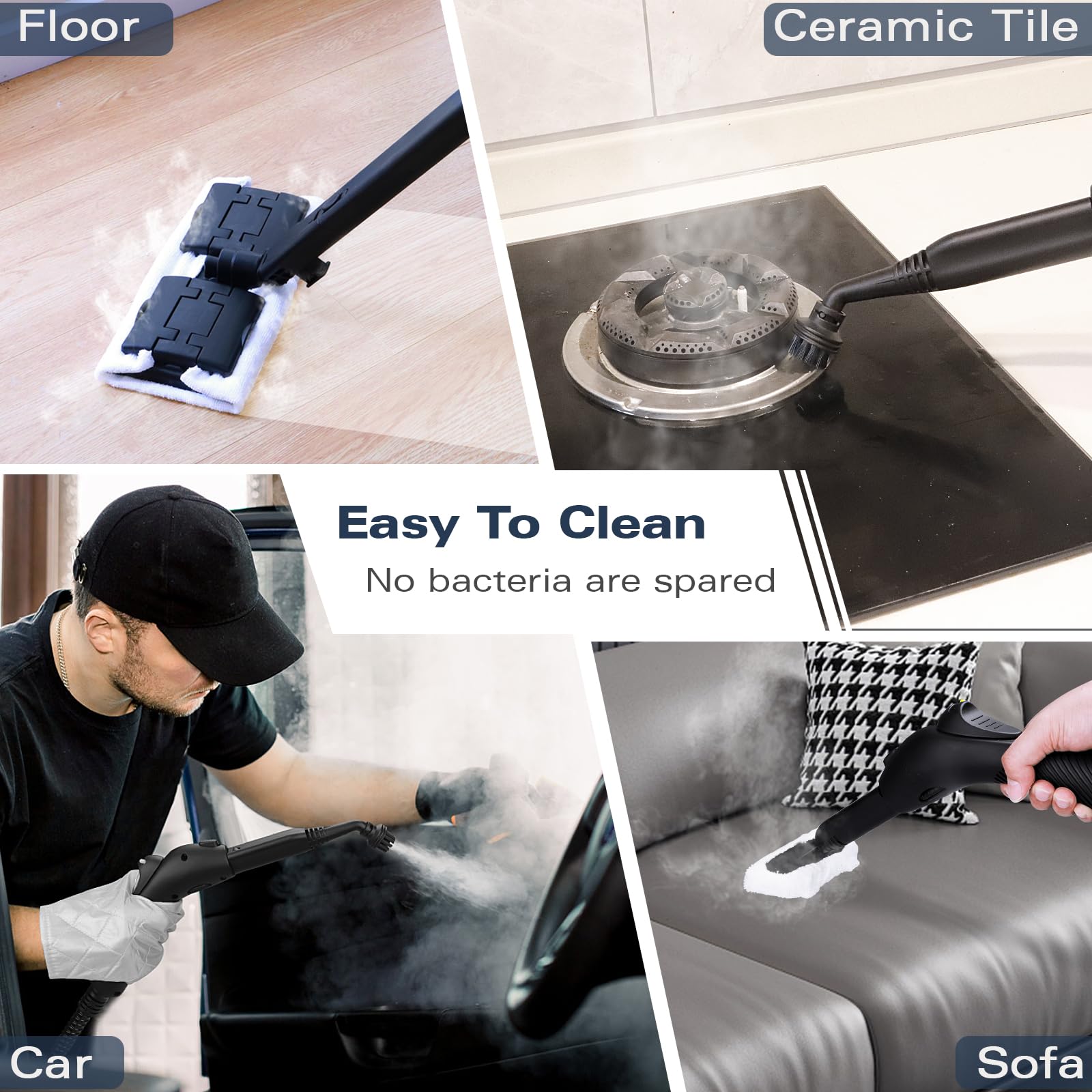 Steam Cleaner, Multipurpose Powerful Steamer With 21 Accessories, Portable Handheld Steam Mop With 38Oz Tank, Natural Cleaning F