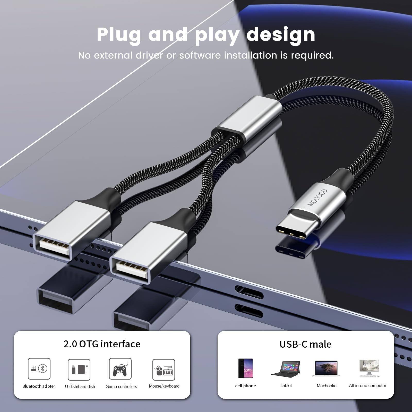 Mogood Usb Type C To Usb Adapter, 480 Mbps Data Transfer Speed, Supports 1.5 Amps Of Power Output, Compatible With Google Chromebook Pixel, Dell Xps 12/13/15, Samsung Galaxy S8/S8+