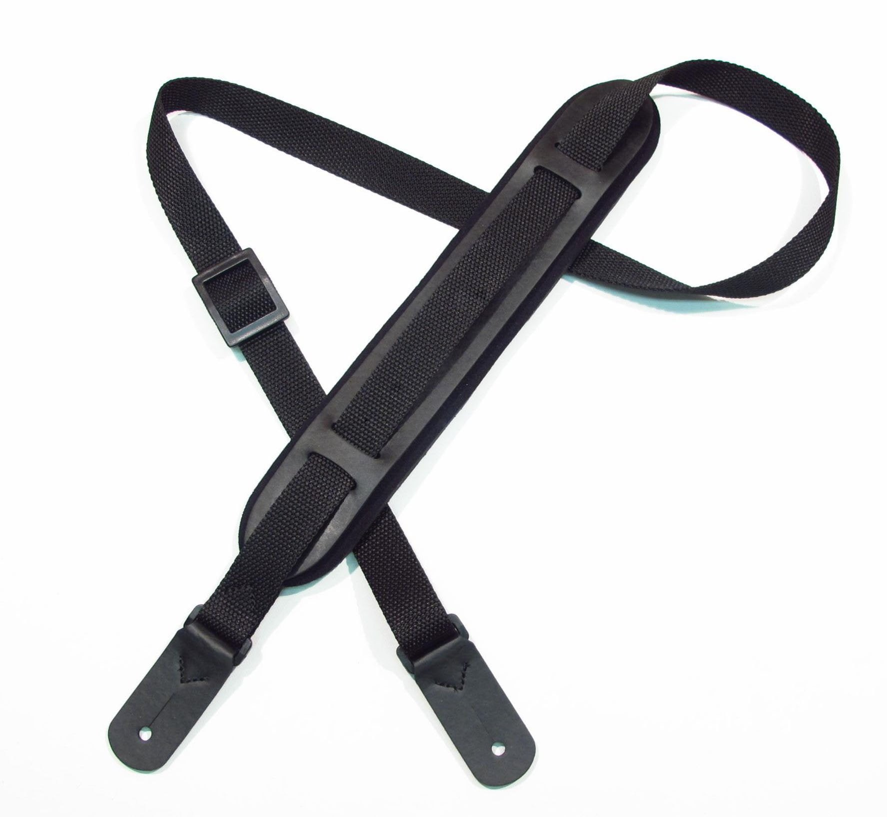 Legacystraps Rockabilly Black    Guitar Strap Skinny 1'' Web Strap With Neoprene Shoulder Pad