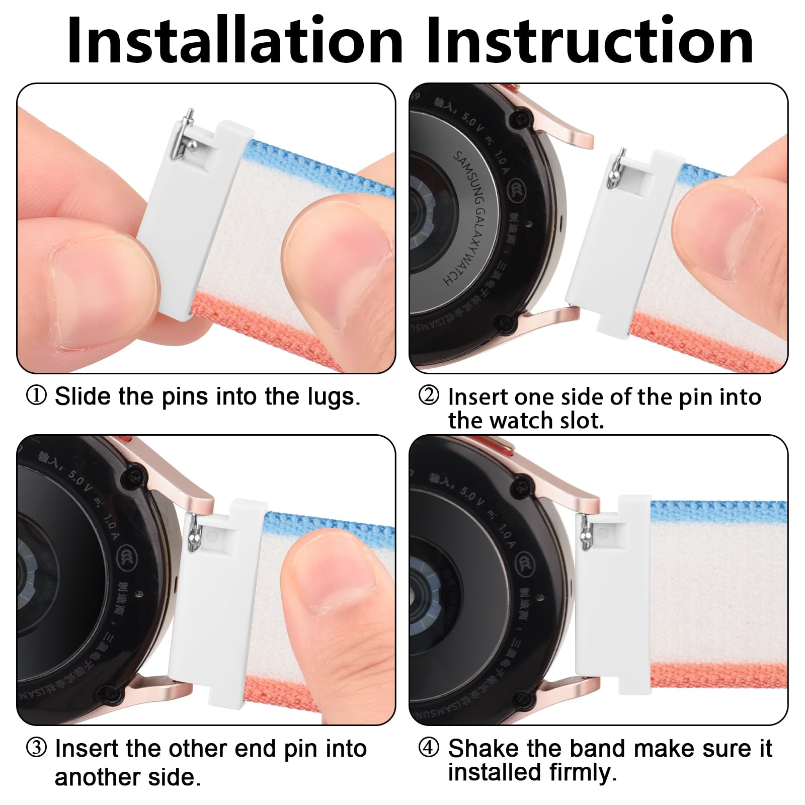 Ak Nylon Strap Compatible With Amazfit Bip 6 / Bip 5 Smart Watch Band, Amazfit Gtr 4 Bands, 22Mm Soft Sport Wristband For Amazfi