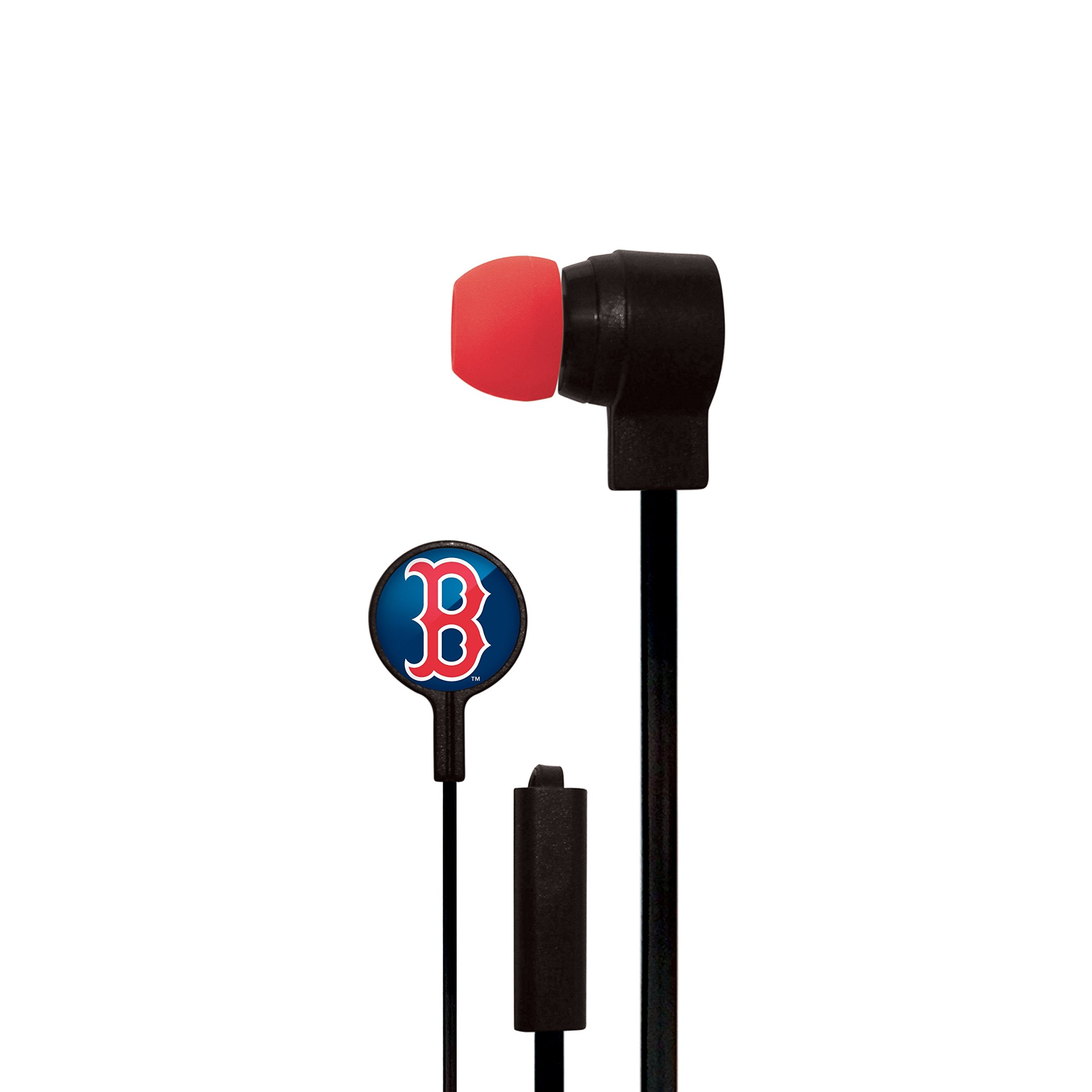 Mizco Mlb Boston Red Sox Big Logo Cord Earbuds, Small, Black