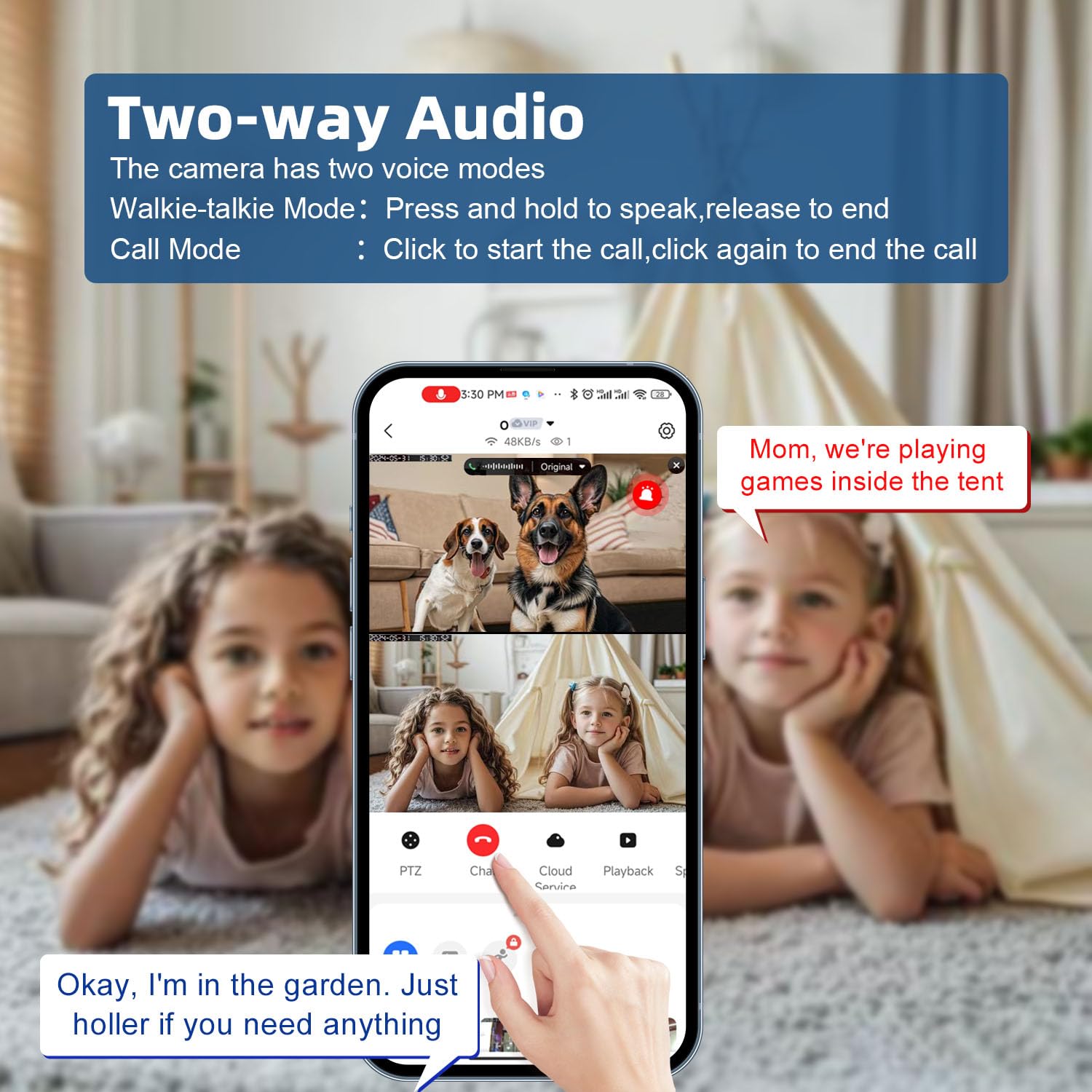 Kinnkall Pan/Tilt Indoor Camera Dual Lens For Baby Monitor Cat Dog Pet Camera, 2.4G/5G Wifi Camera For Home Security, Wireless C