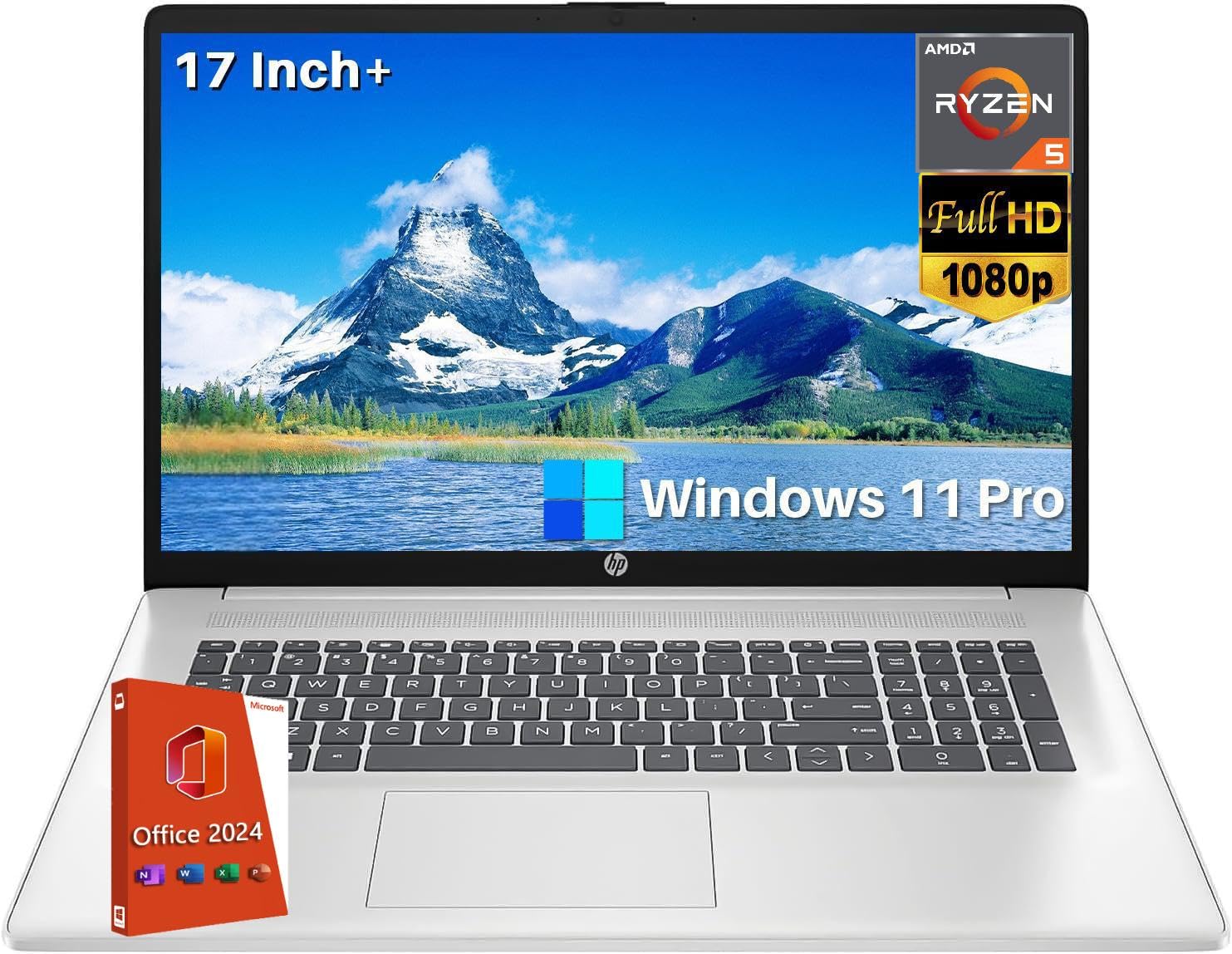 Hp 17 Inch Business Laptop, Full Hd (1920 * 1080) Display, Amd Ryzen 5 7430U (Beats I7-11370H), 16 Gb Ram, 512 Gb Ssd, Wi-Fi 6, 