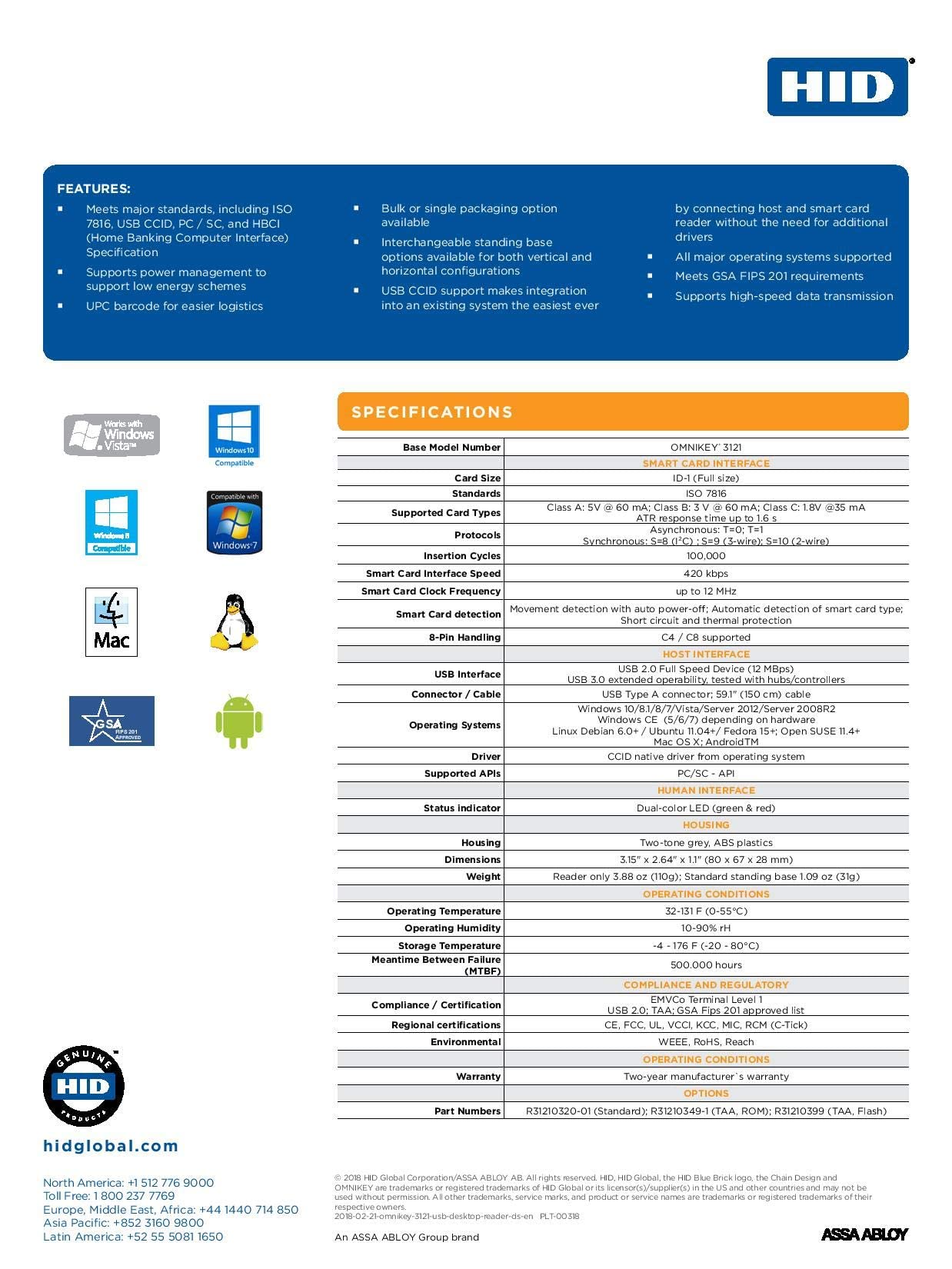 Hid Omnikey 3121 Usb Card Reader