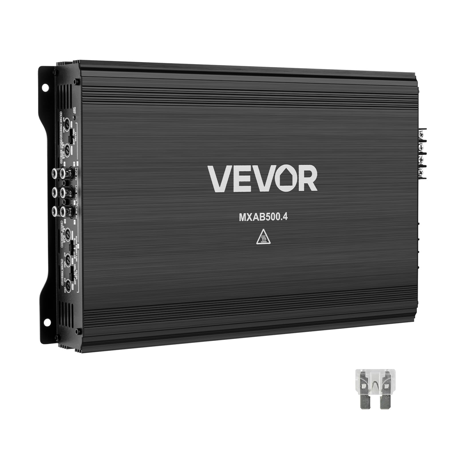VEVOR 4 Channel Car Audio Amplifier 2 Ohm Stable Bridgeable Class A/B Full Range Amp Max Power 4 x 250W @ 4 Ohm / 4 x 500W @ 2 O