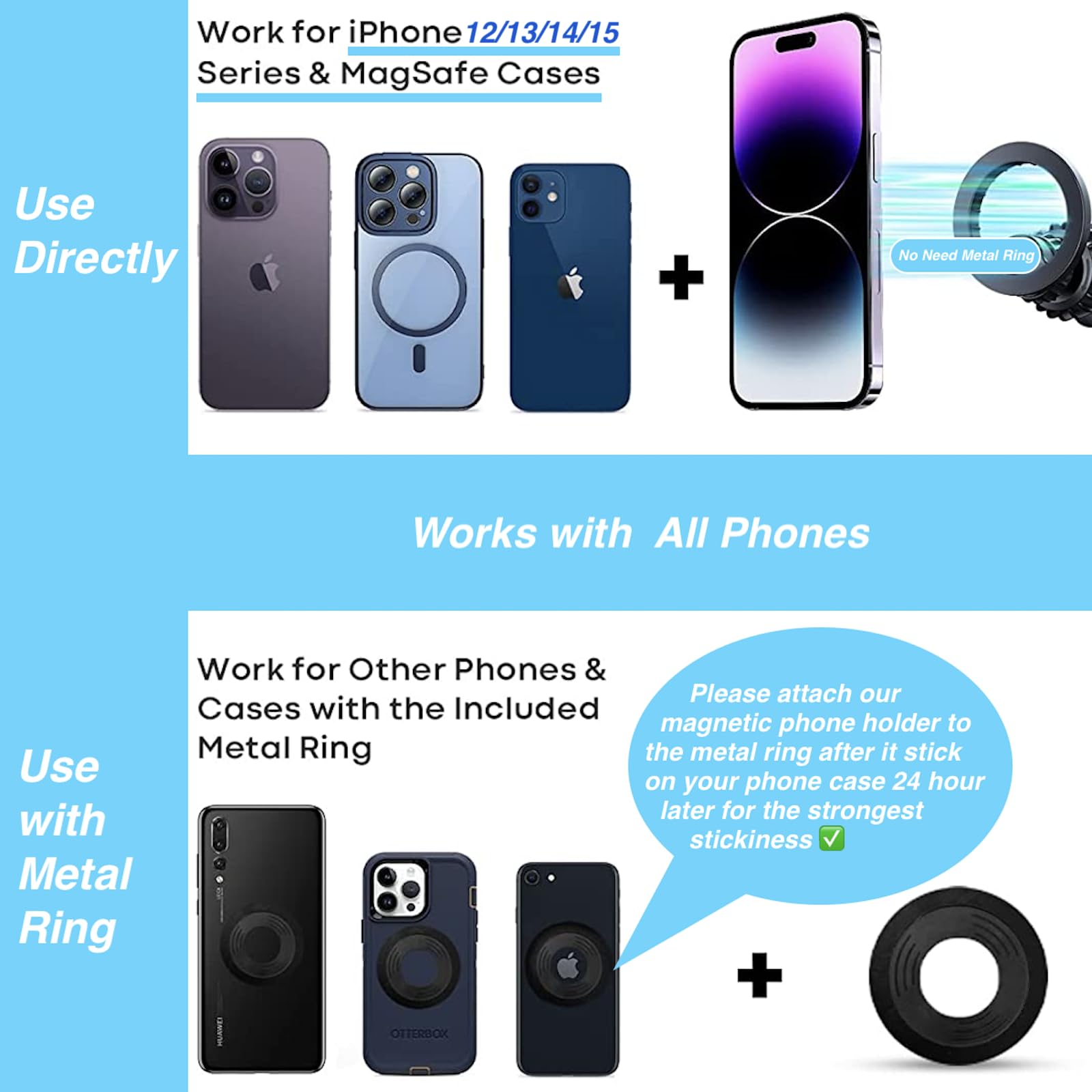 Armolabx Gym Magnetic Phone Holder Mount For Magsafe, Dual Magnetic Phone Holder For Gym Attach To Metal Surface, Gym Phone Hold