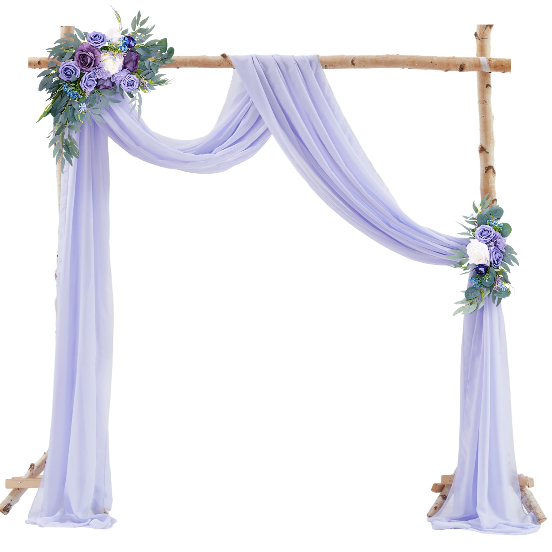 Wedding Arch Draping Fabric,1 Panel 18Ft Purple Sheer Chiffon Curtain Drapes 6 Yards For Wedding Ceremony Birthday Party Decorat