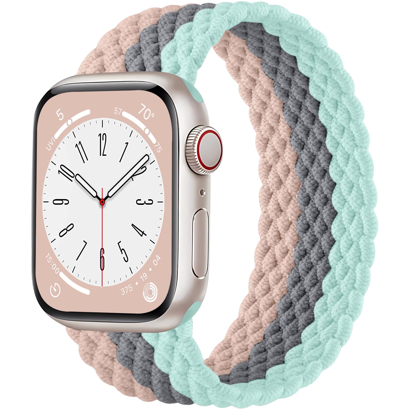 Zedoli Braided Solo Loop Compatible With Apple Watch Se Band 41Mm 42Mm 40Mm 38Mm Women, Adjustable Stretchy Nylon Solace Band El