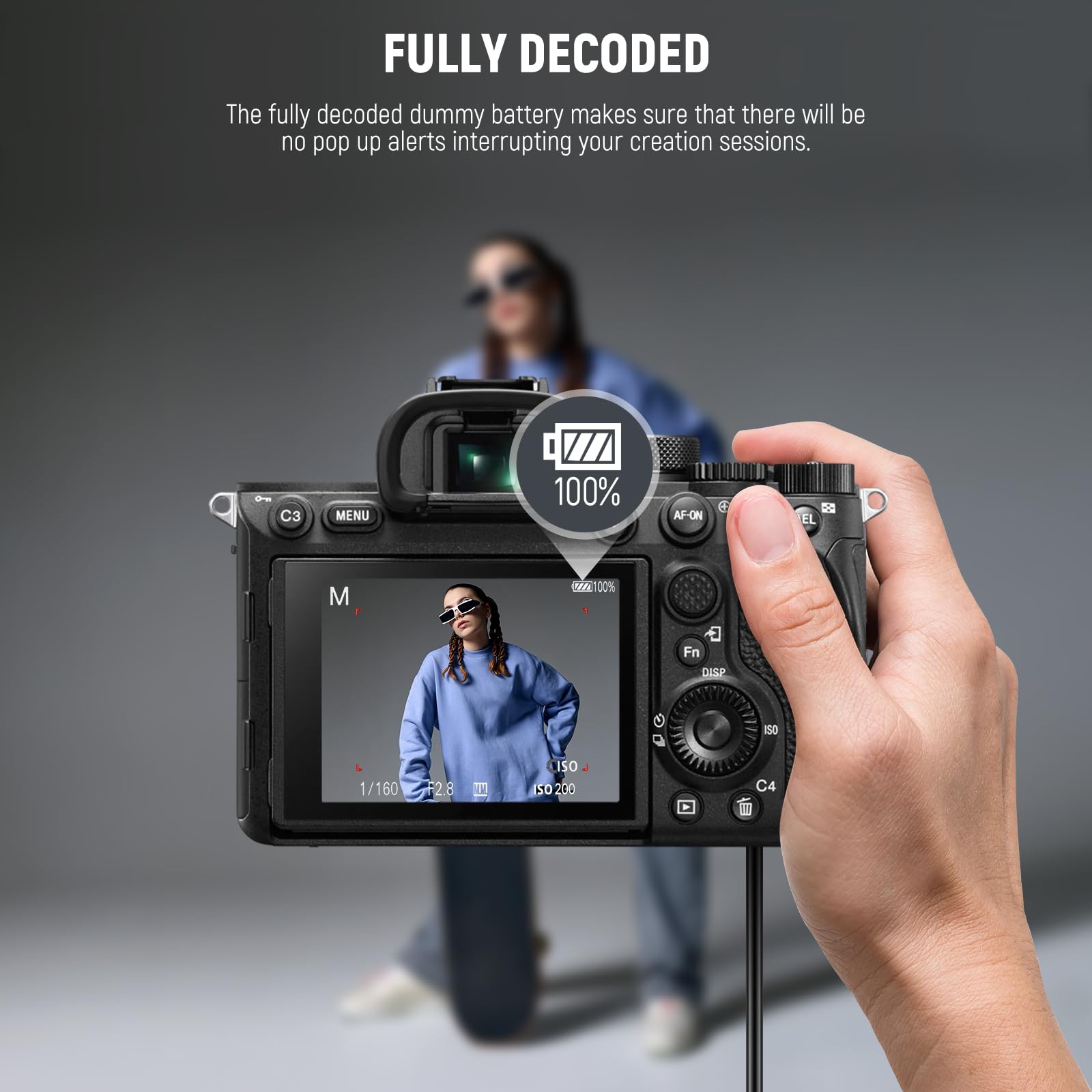 Neewer D Tap To Np Fz100 Dummy Battery With Cable For V Mount Battery, Stable Continuous Power Supply For Sony Zv E1 A1 A7 Iii A