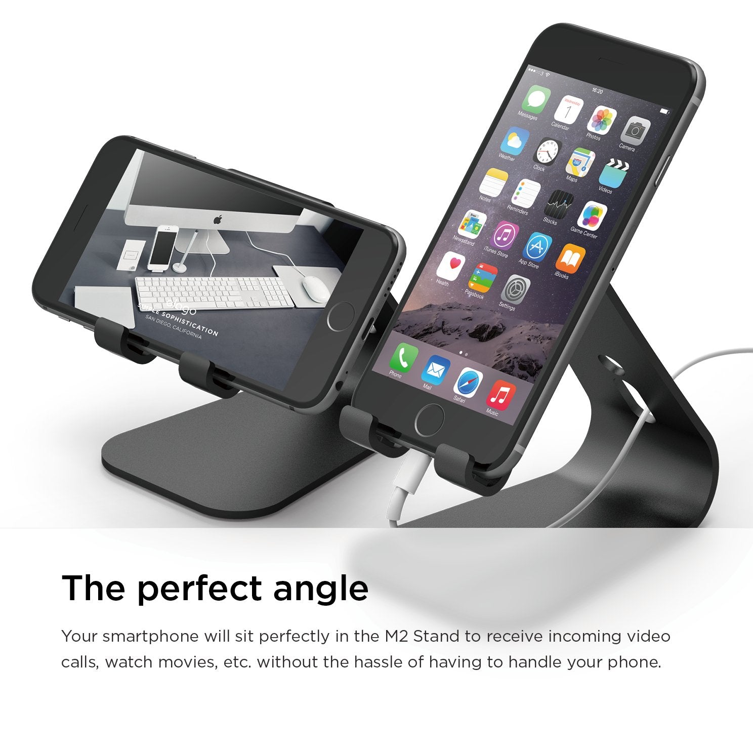Elago M2 Stand For All Iphones, Galaxy And Smartphones (Angled Support For Facetime) (Black)