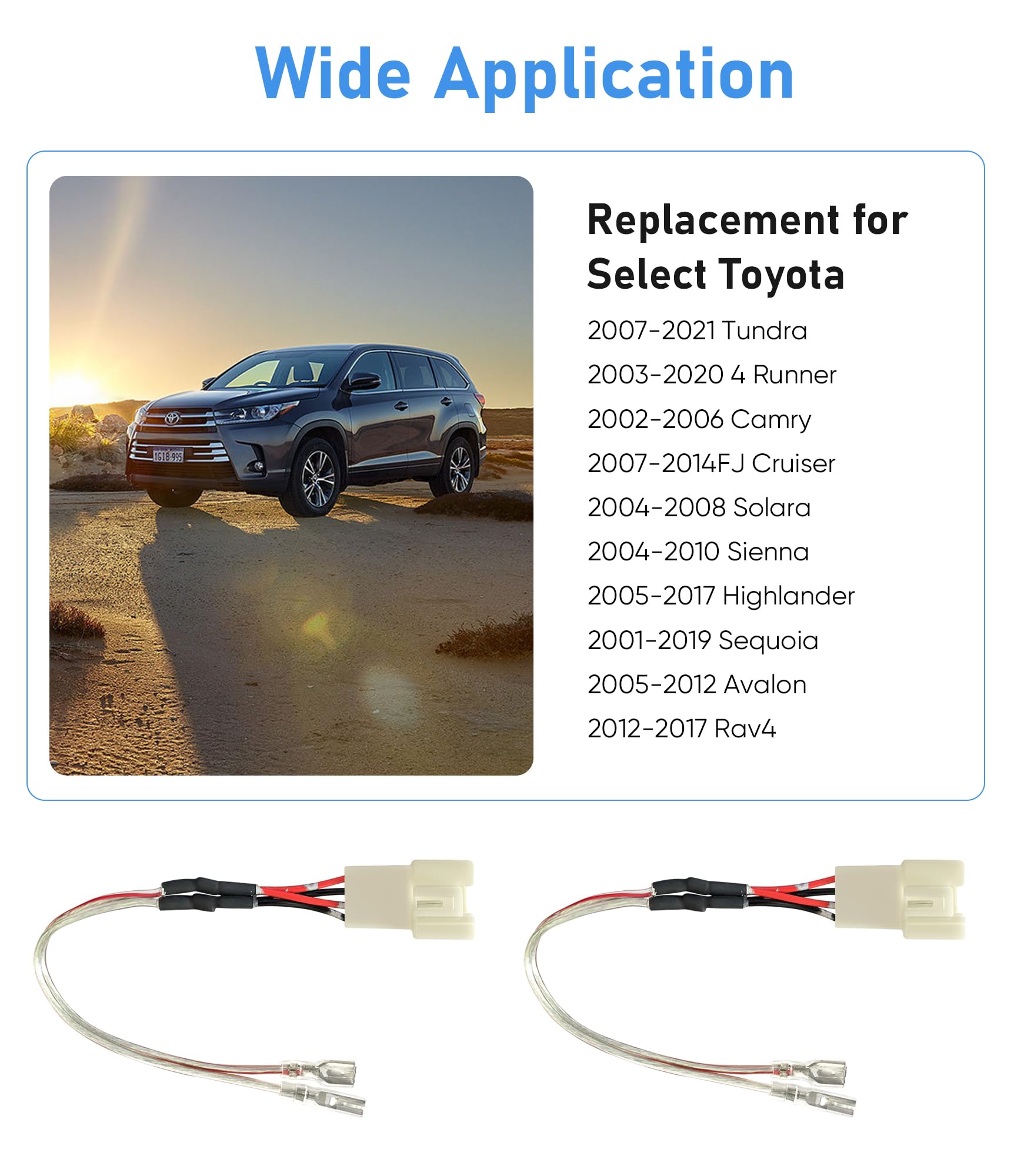 Update Car Dash Tweeter Speaker Wiring Harness Connector Plug Replacement For Select Toyota 2007 2021 Tundra,2003 2020 4 Runner,