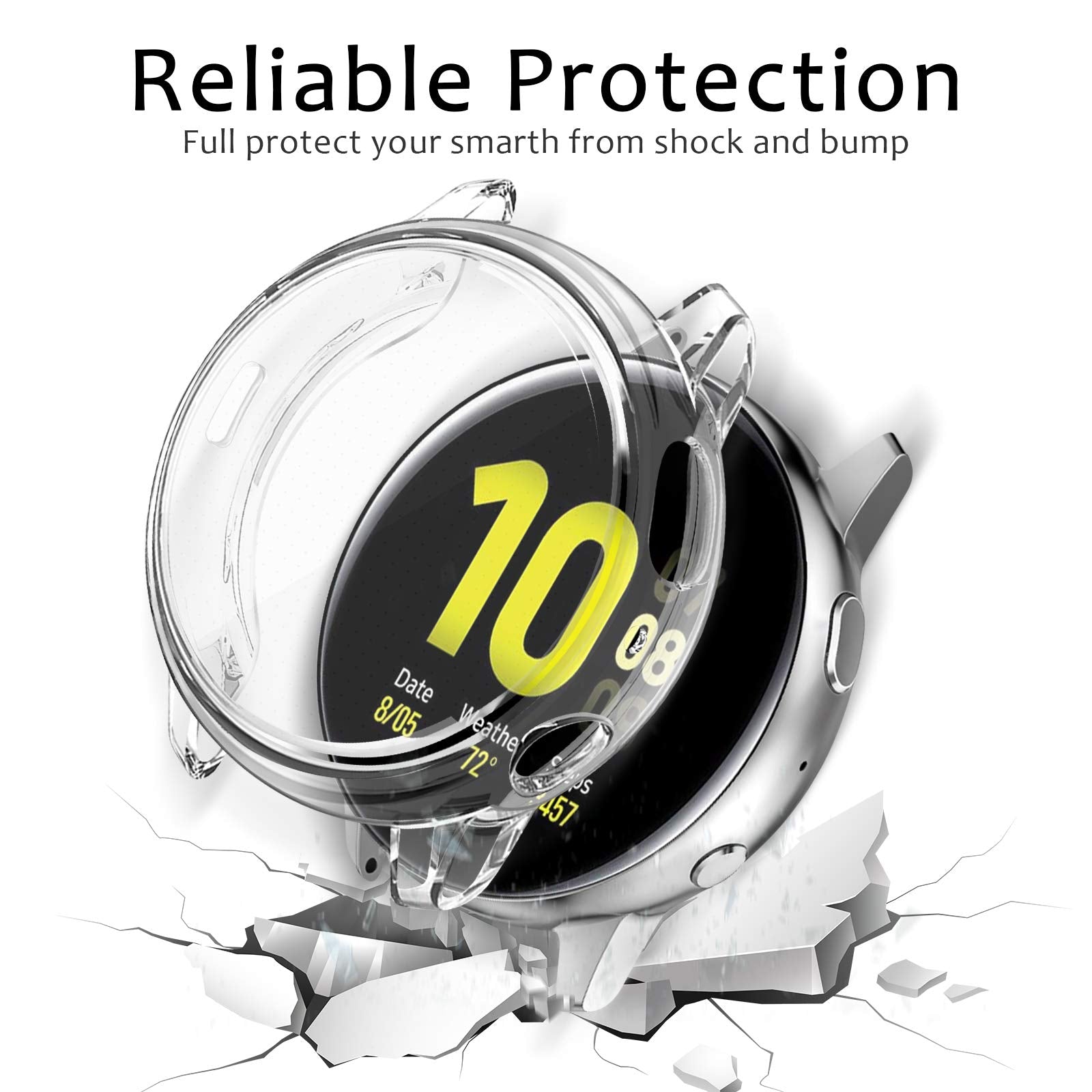 Amzpas [4 Pack] Compatible With Samsung Galaxy Watch Active 2 Screen Protector Case 40Mm, Soft Tpu Full Around Cover For Samsung