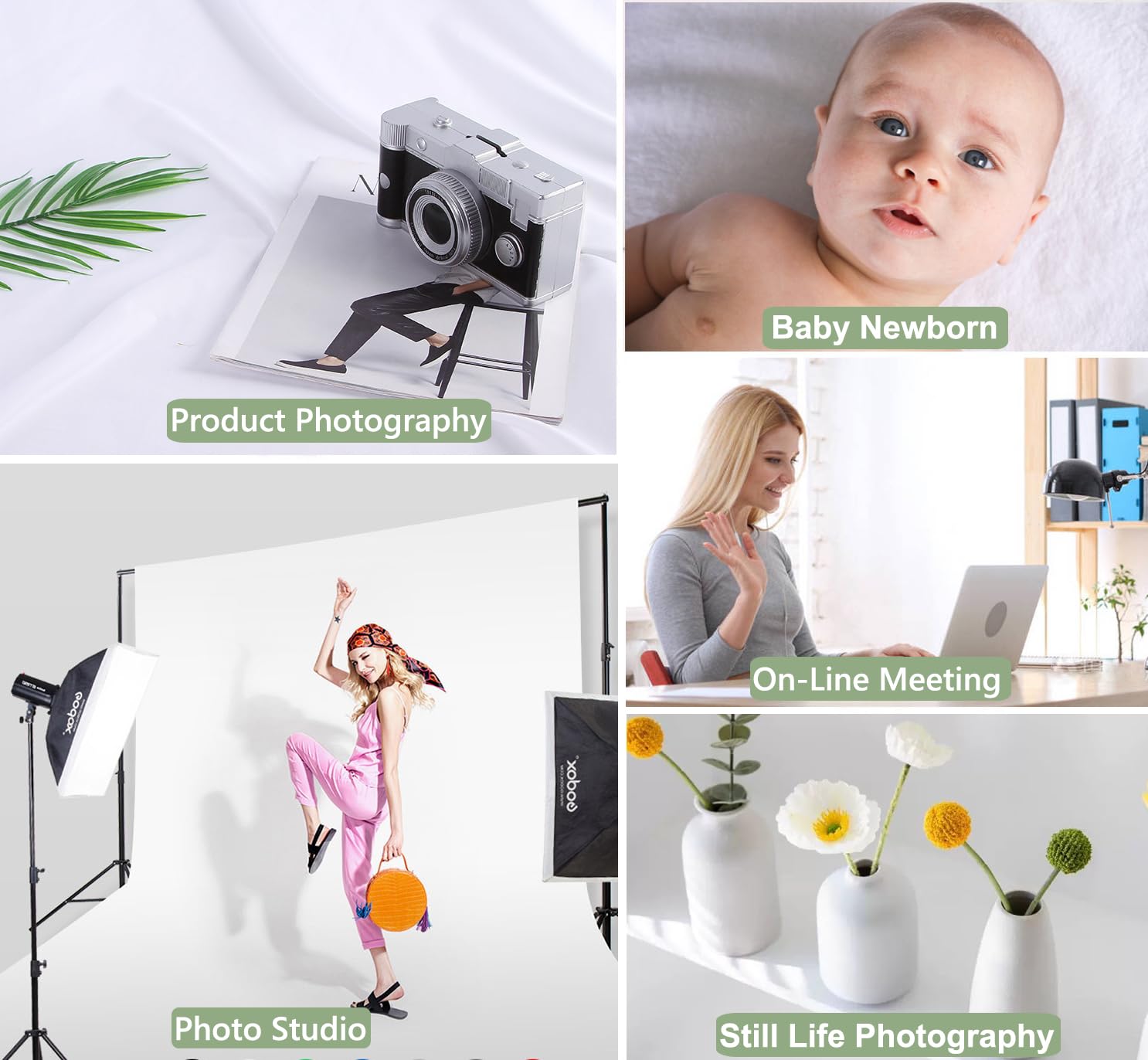 4.9  9.8Ft White Seamless Fabric Backdrop,Thicken, Screen Backdrop,Polyester Material Background Cloth For Photography,Video And