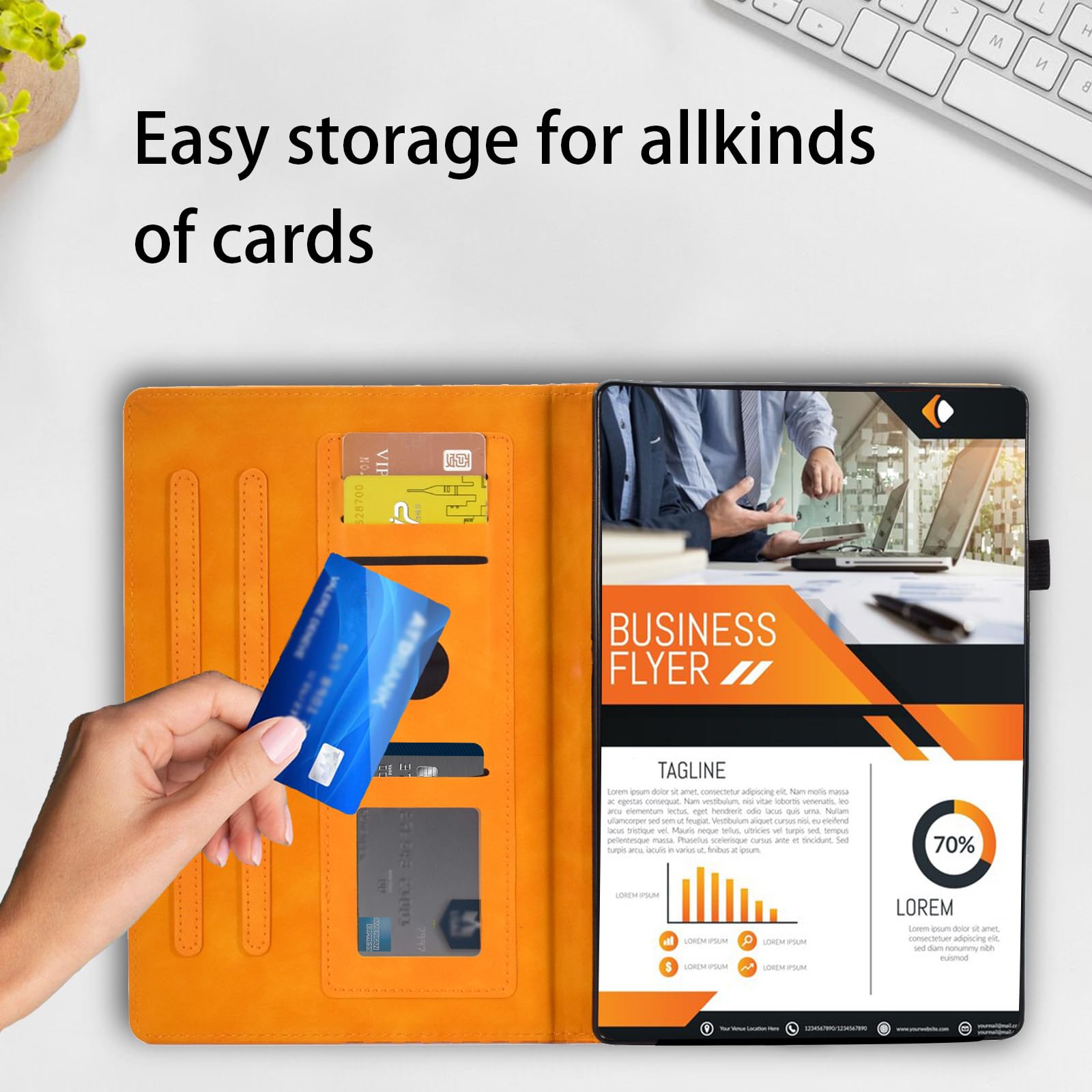 Varohix Case For Samsung Galaxy Tab A 10.1 2019 Model Sm T510/T515/T517 Magnetic Shell Foldable Cover With Card Holder Multi Ang