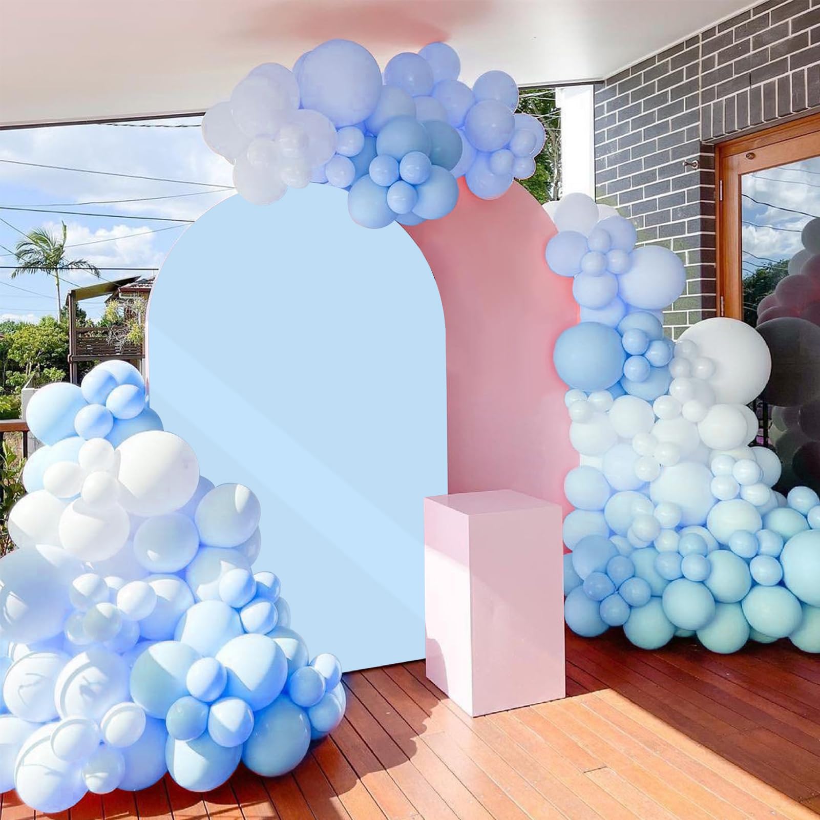 Arch Backdrop Cover, 5Ft Wedding Arch Cover Spandex Fitted Arch Covers Stretchy Cardboard Chiara Backdrop Stand Fabric Blue Arch