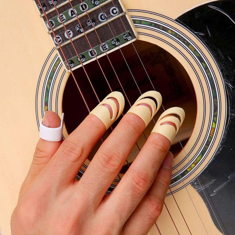 6 Pcs Guitar Finger Picks, Clear Sound Quality And Strong Control, Easy To Use, Available In 2 , For Steel String Guitars, With