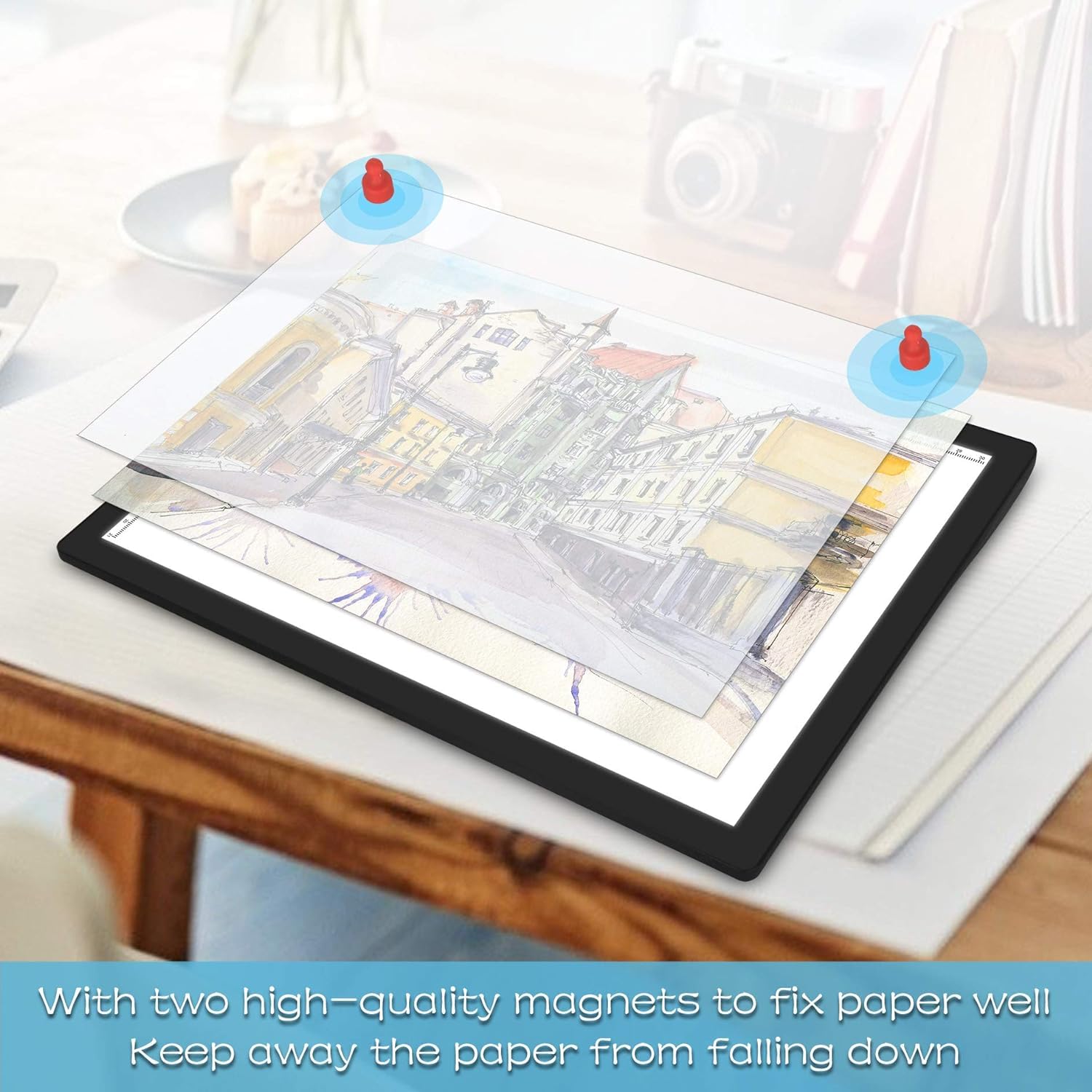 Rechargeable A4 Light Pad, Led Tracing Light Box For Diamond Painting, Comzler Light Board With Stepless Dimmable Type C Cable,