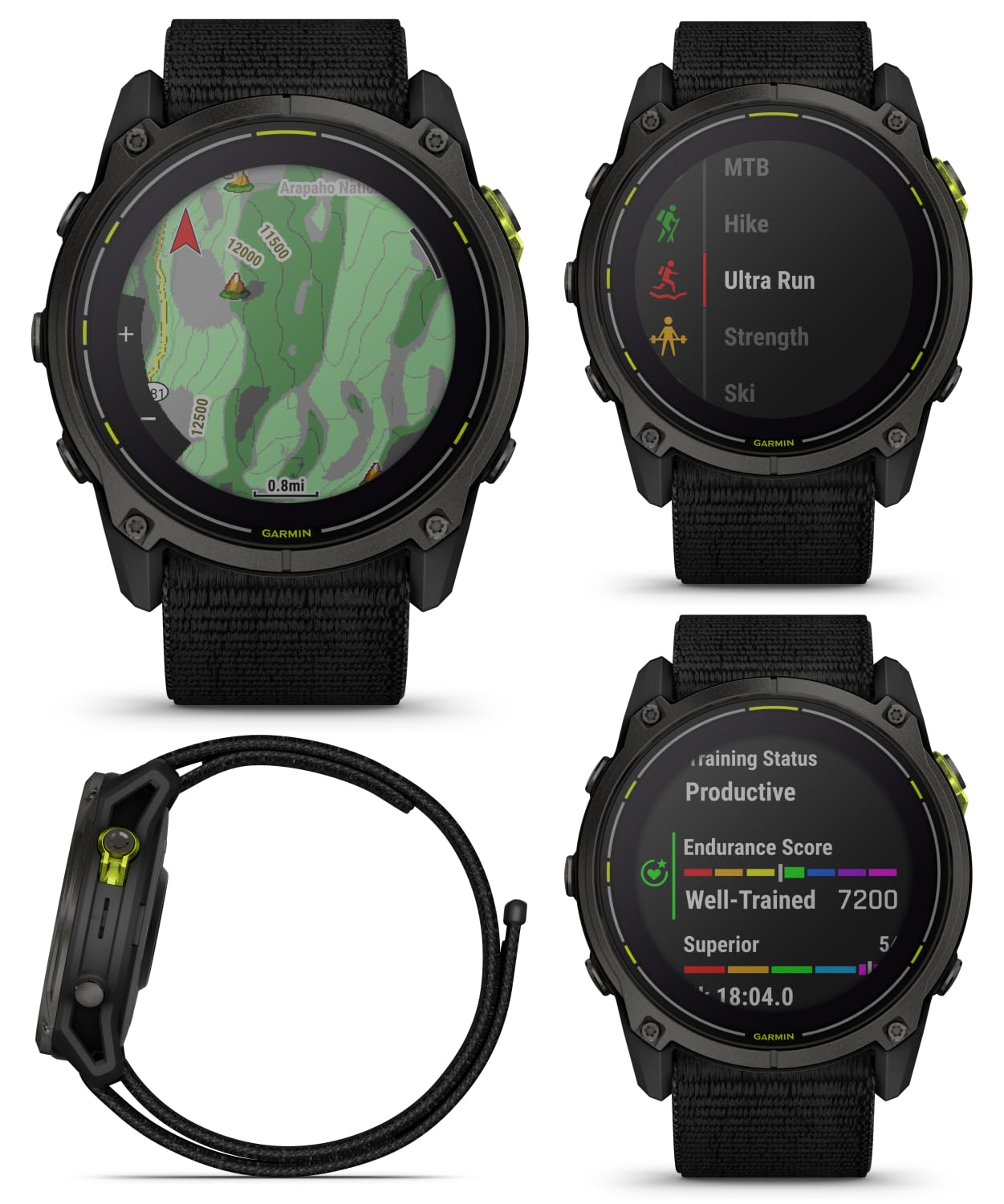 Wearable4U Garmin Enduro 3 - 51 Mm, Solar, Sapphire, Ultraperformance Gps Smartwatch, Carbon Gray Dlc Titanium With Black Ultraf