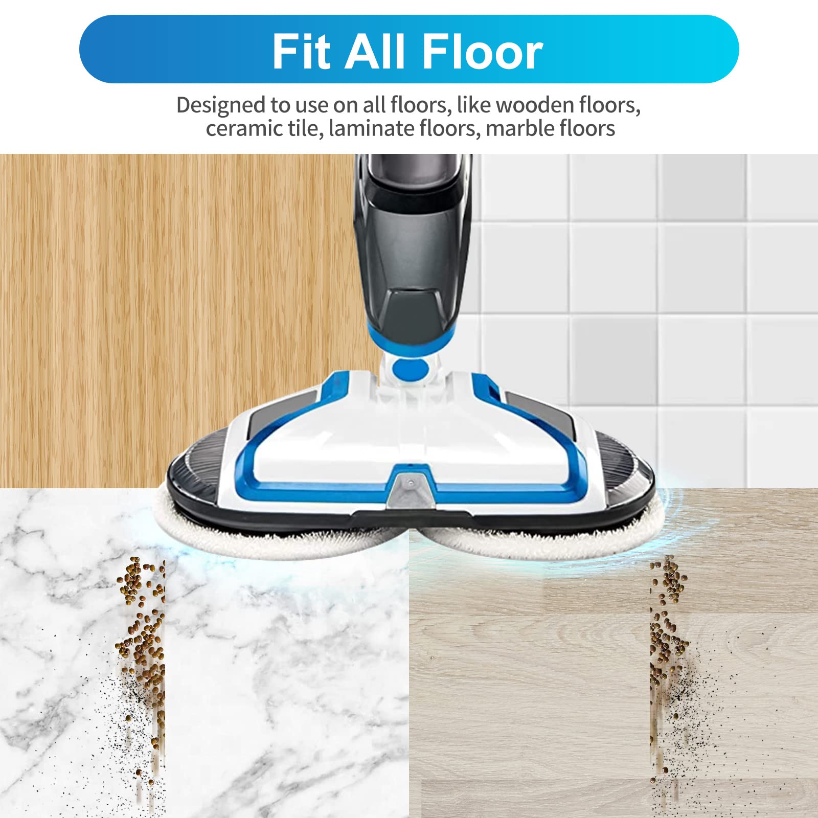 Keepow Spinwave Replacement Pads Compatible With Bissell Spinwave Powered Hard Floor Mop 2039 Series, 20399, 2039A, 2307, 2315A,