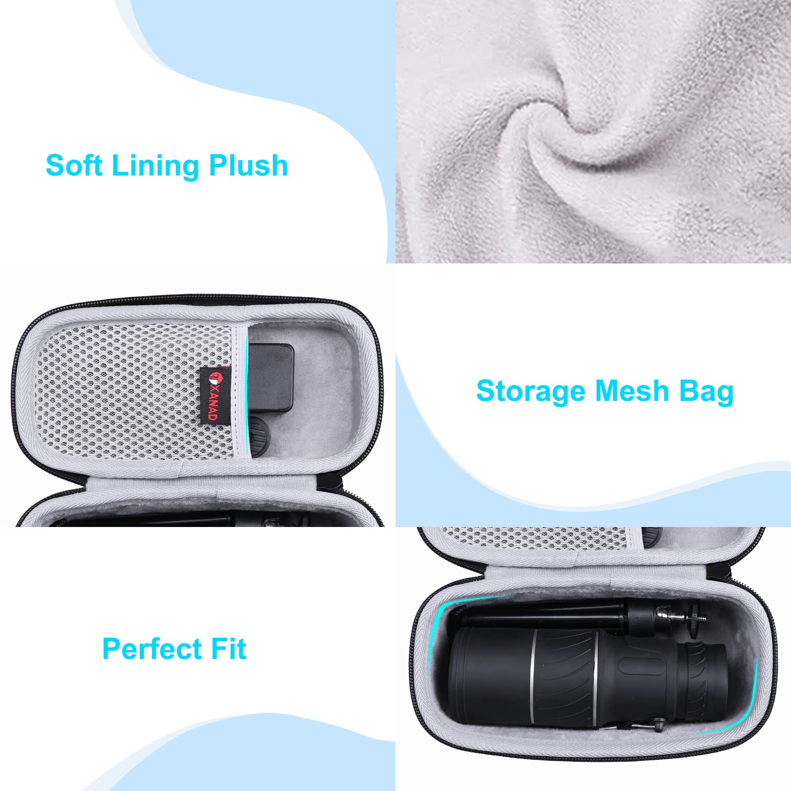 Xanad Monocular Case Eva Hard Case For Monocular Telescope Within Size 7.9 X 3.7 X 3.8 Inches   Travel Protective Carrying Stora