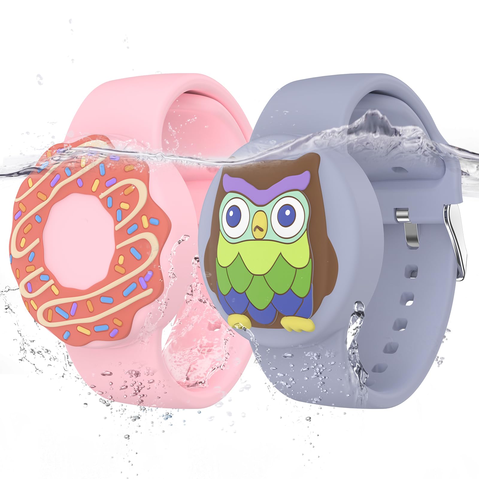 Waterproof Air Tag Bracelets For Kids (2 Pack)   Soft Silicone Hidden Air Tag Wristband   Lightweight Gps Tracker Holder Compati