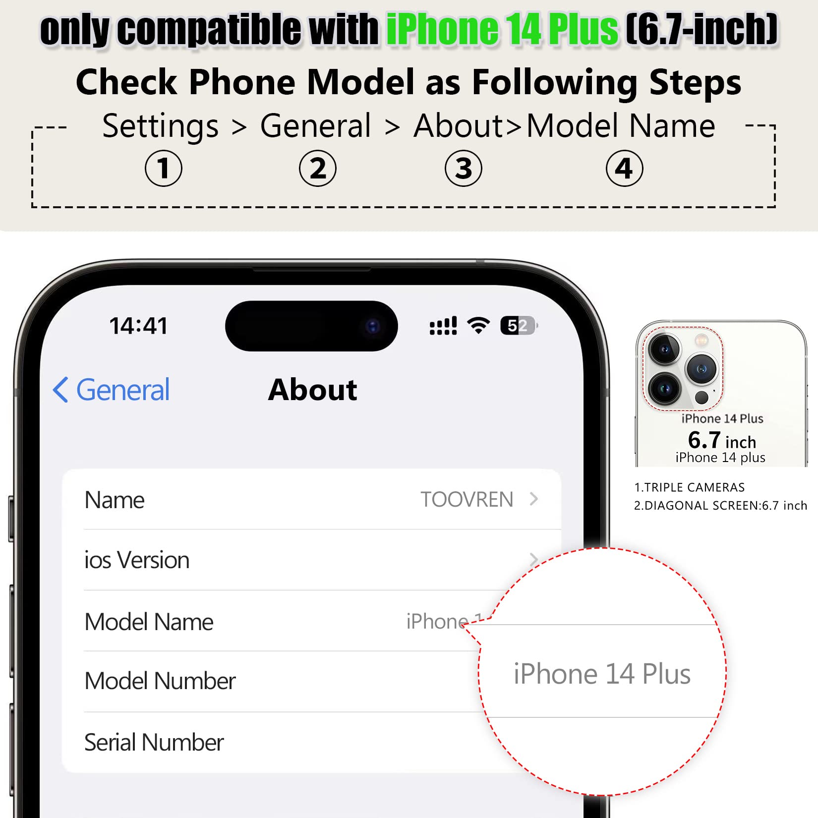 Toovren Iphone 14 Plus Wallet Case For Men Women With Card Holder Leather Iphone 14 Plus Case With Stand Phone Lanyard Neck Stra