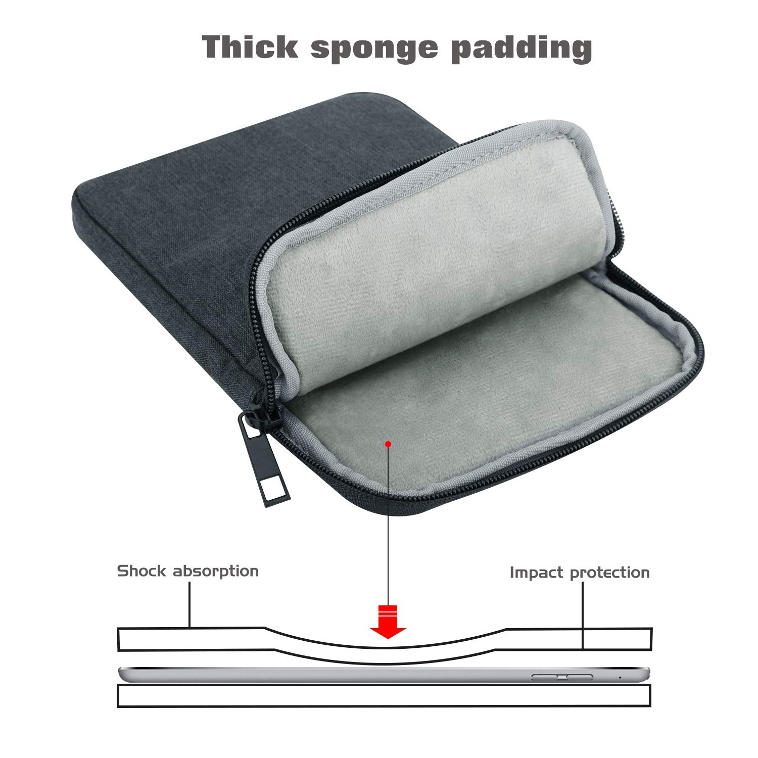 MoKo 9 11 Inch Tablet Sleeve Bag Carrying Case Fits New 11 inch iPad Pro M4/iPad Air M2 2024, iPad Air 5/4/3 10.9'/10.5', iPad Pro 11 M2, iPad 10th 10.9, iPad 9/8th Gen 10.2, Tab S8/S9 11', Space Gray