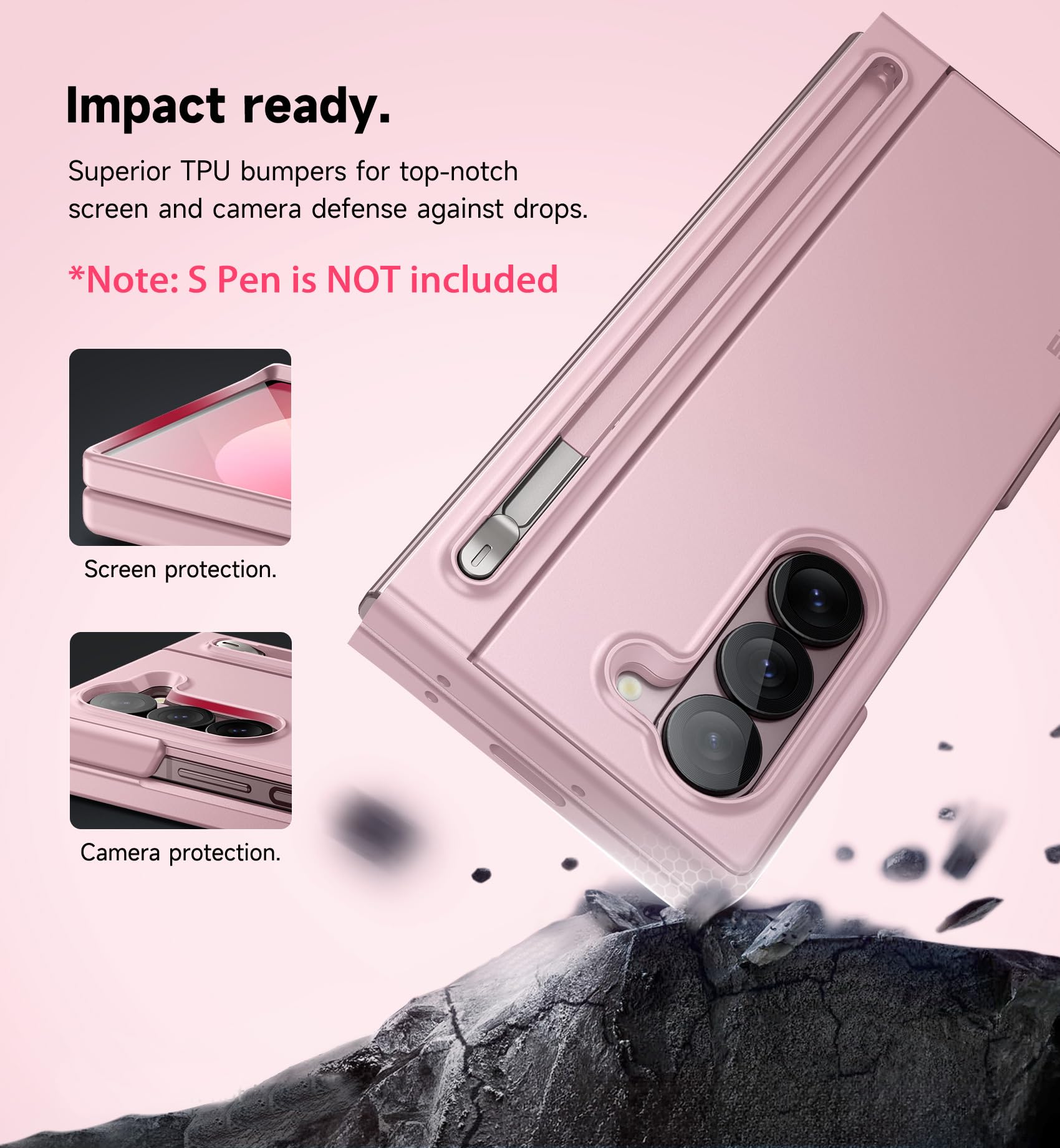 Suritch For Samsung Galaxy Z Fold 6 Case With Kickstand And S Pen Holder [S Pen Not Included], Phone Case For Z Fold 6 2024 -Lig