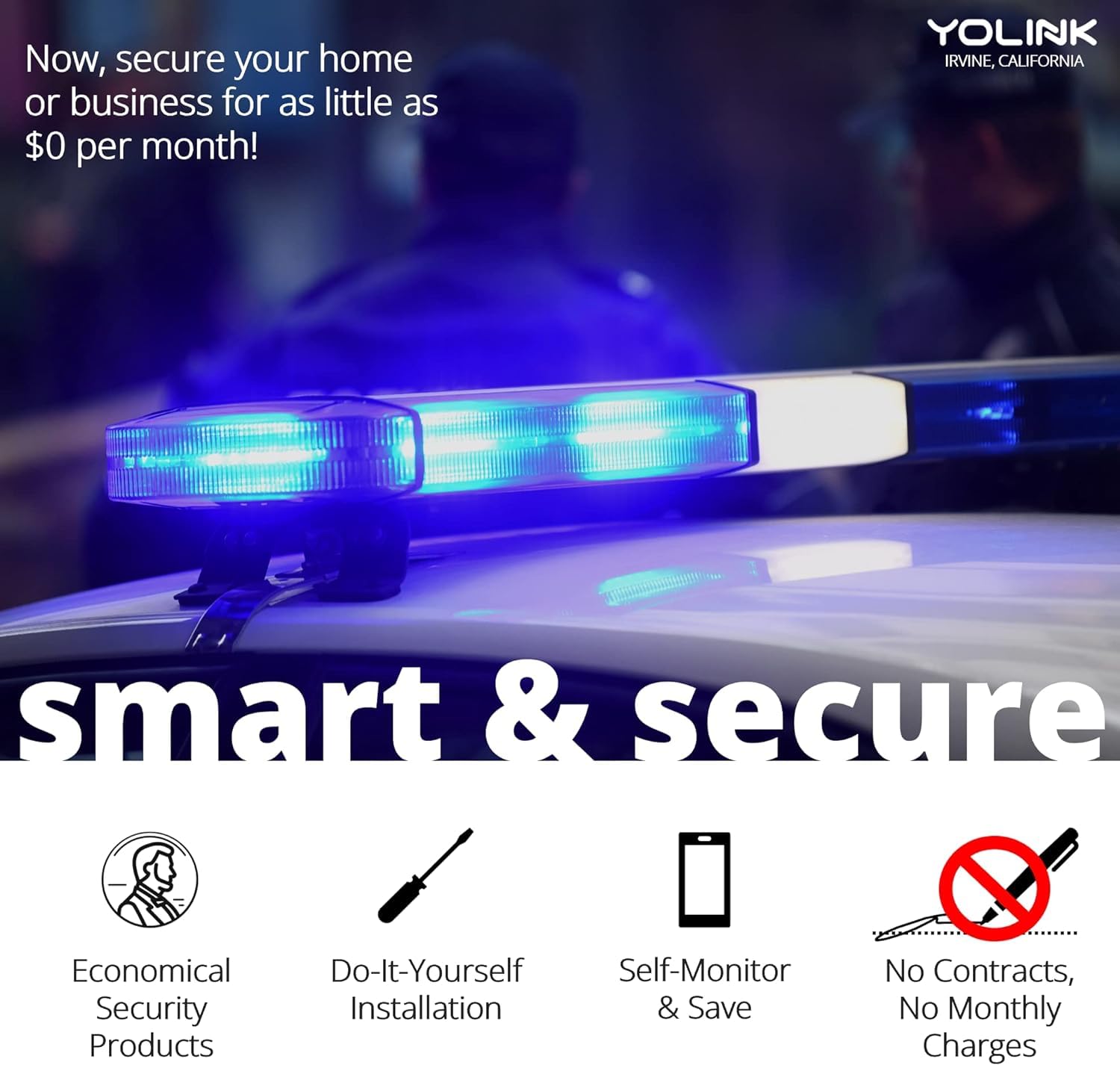 Yolink Sirenfob, 1/4 Mile Open Air Range Siren Controller, Panic Button, Smart Buttons Fob For Use With Yolink Siren Products