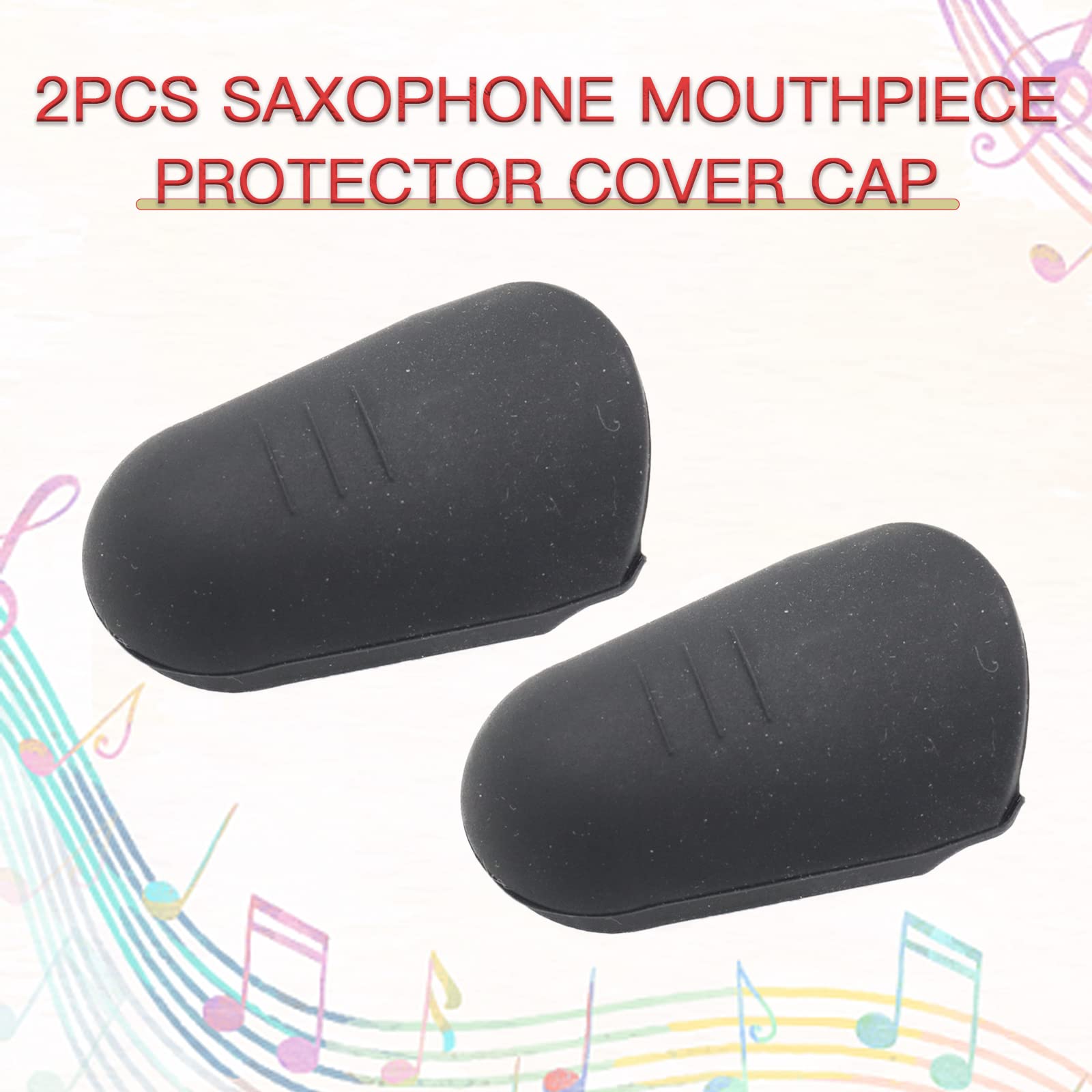 Cheerock 2Pcs Saxophone Mouthpiece Protector Cover Cap, Rubber Clarinet Mouthpiece Cap, Mouthpiece Protective Cap For Alto Saxop