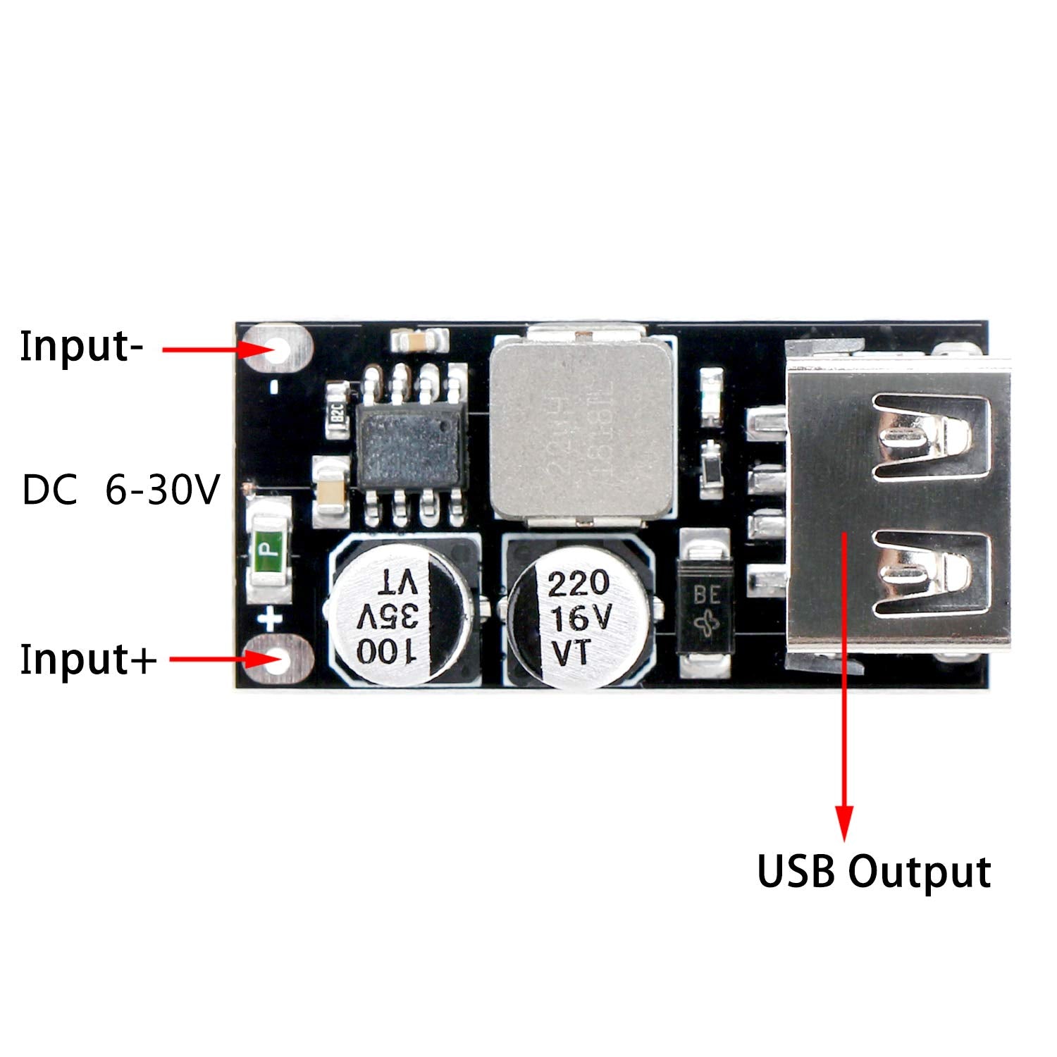 Drok Usb Buck Converter, 4Pcs Dc Dc Step Down Module 6 32V 12V 24V To 5V Qc 3.0 Charging Module Power Supply Voltage Regulator V