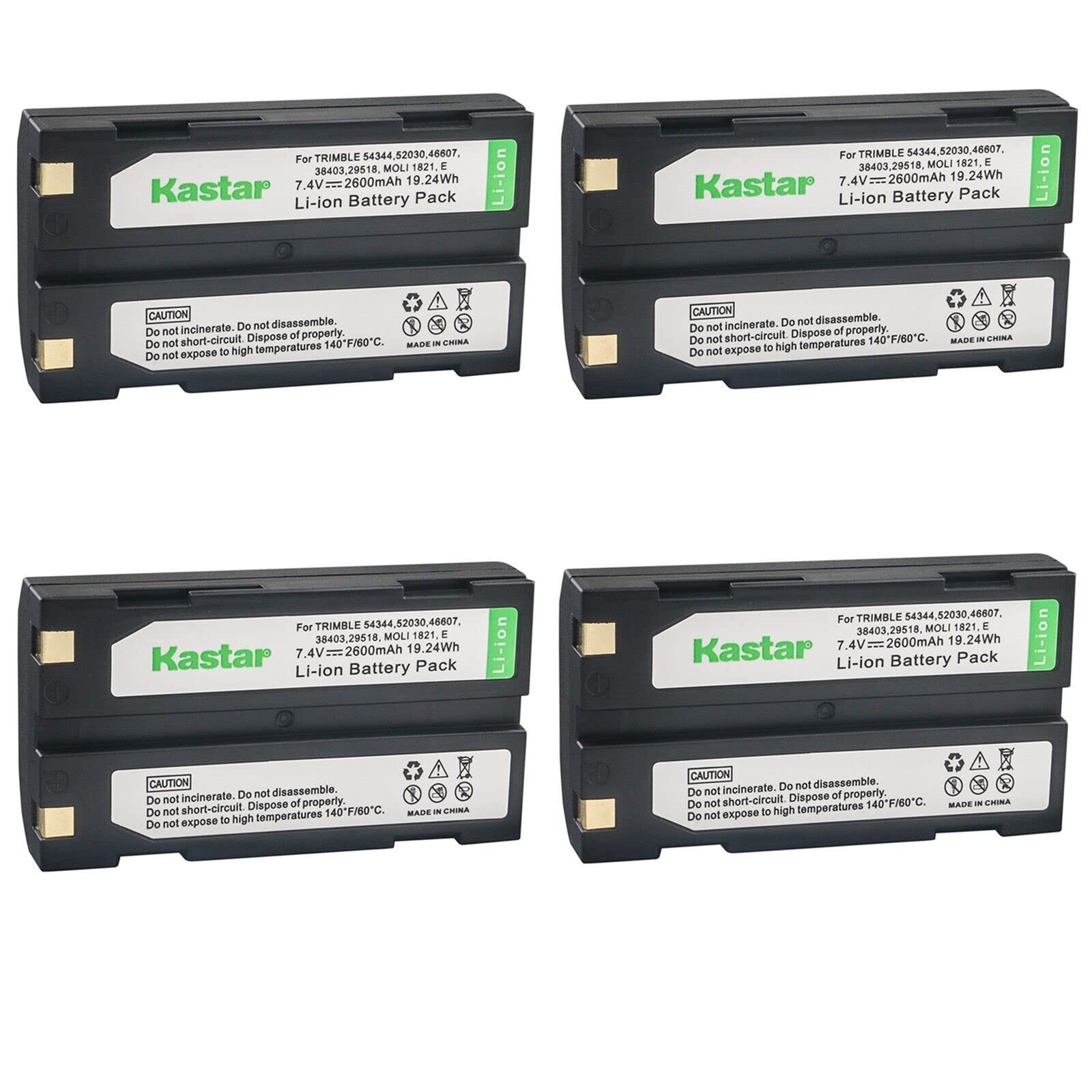 Kastar D-Li1 Battery 4-Pack Replacement for Trimble 29518, 46607, 52030, 54344, 38403, 5700, 5800, 92600, R4, R6, R7, R8, R8 GPS