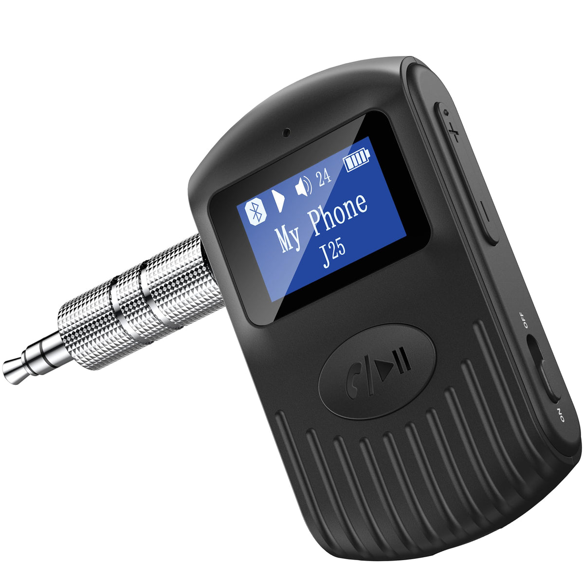 Comsoon Bluetooth Receiver With Lcd Screen, Portable 3.5Mm Aux Bluetooth 5.0 Adapter For Car/Home Stereo/Speaker/Wired Headphone