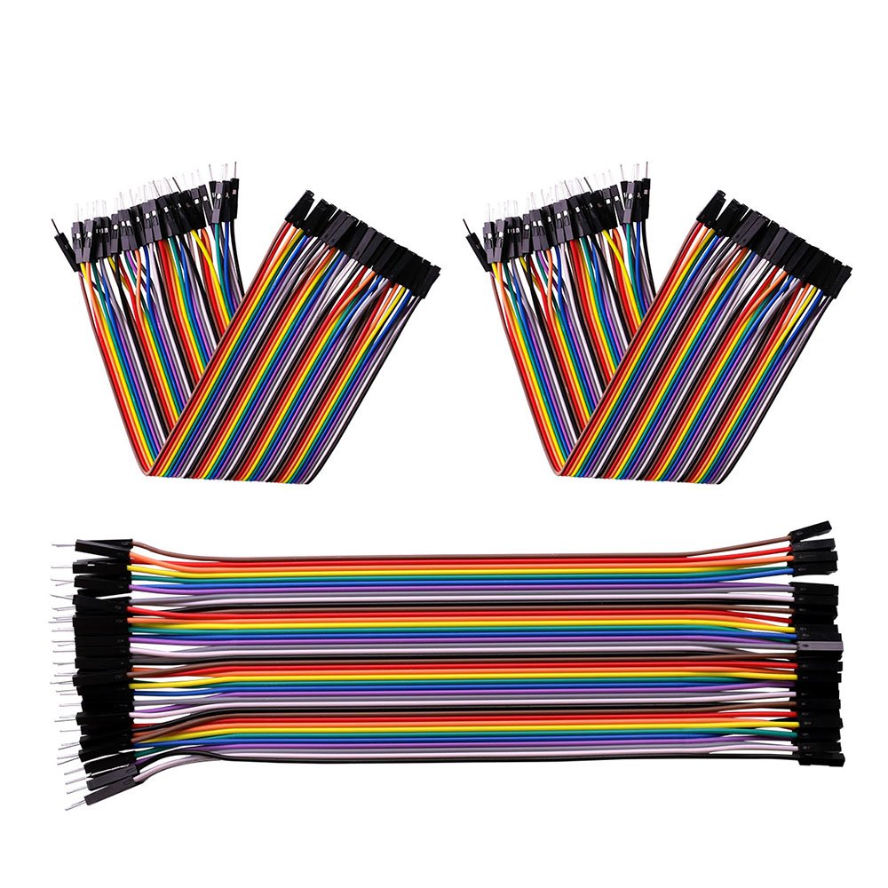 Elegoo 120Pcs Multicolored Dupont Wire 40Pin Male To Female, 40Pin Male To Male, 40Pin Female To Female Breadboard Jumper Ribbon