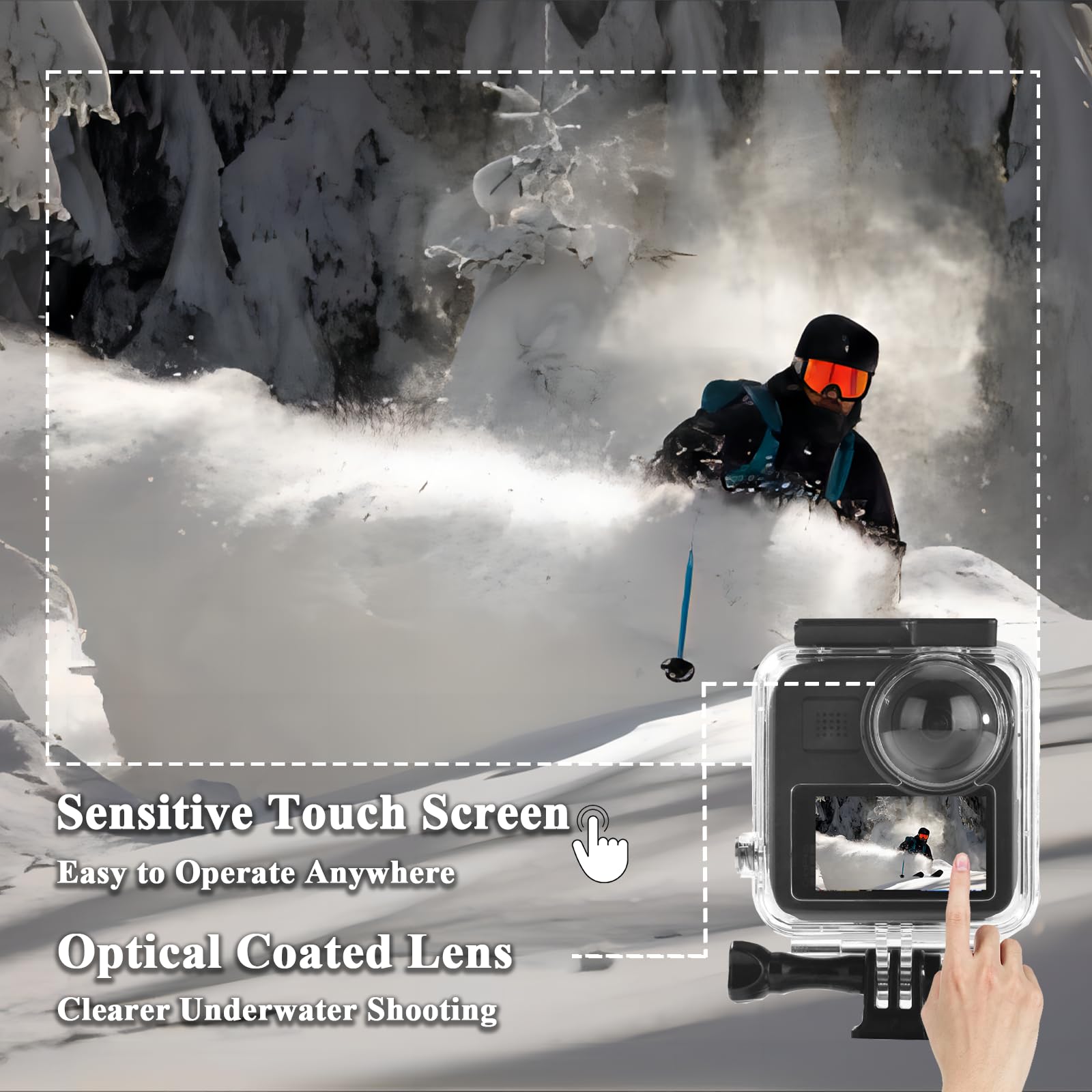 Underwater Housing Case Compatible With Goproo Max Waterproof 360 Case Panorama Camera Protective Shell 40M/131Ft Water Thght Fo