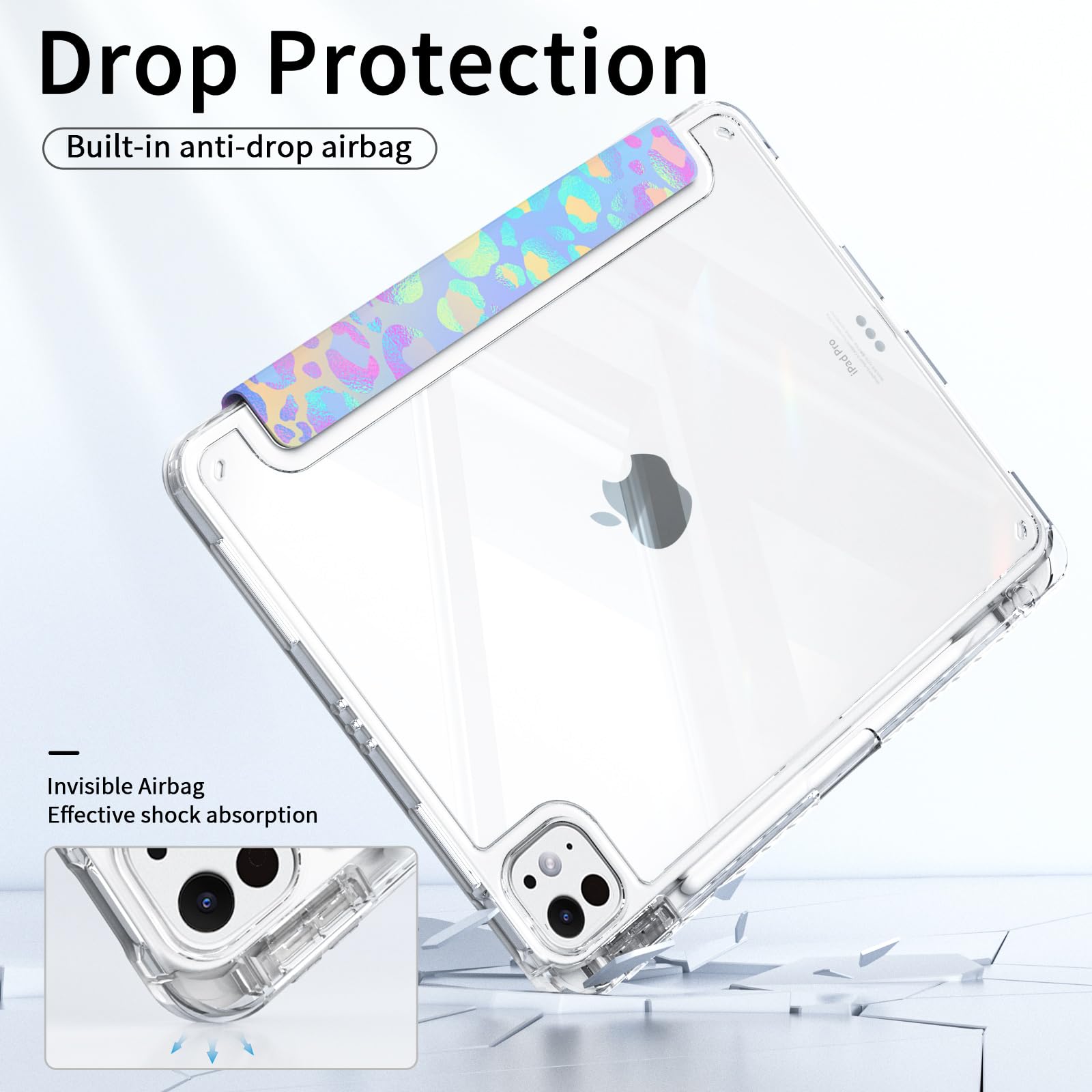 Piznernico Slim Trifold Case For Ipad Pro 11 Inch M4 5Th Generation 2024 (Model: A2836/A2837/A3006) With Pencil Holder, Shockpro