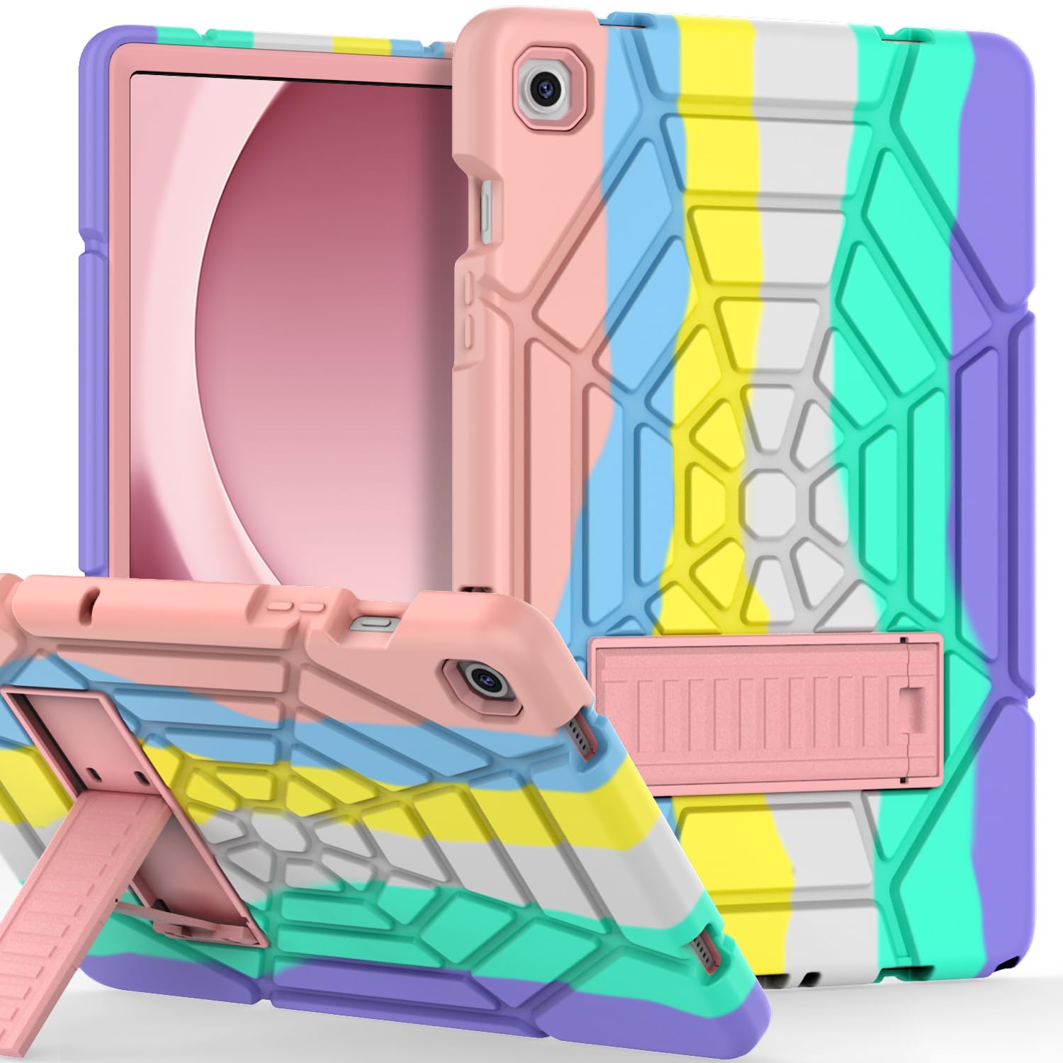 Grifobes For Samsung Galaxy Tab A9 Plus 11 Inch 2023 Cases For Kids Boys Children Camo/Rosegold