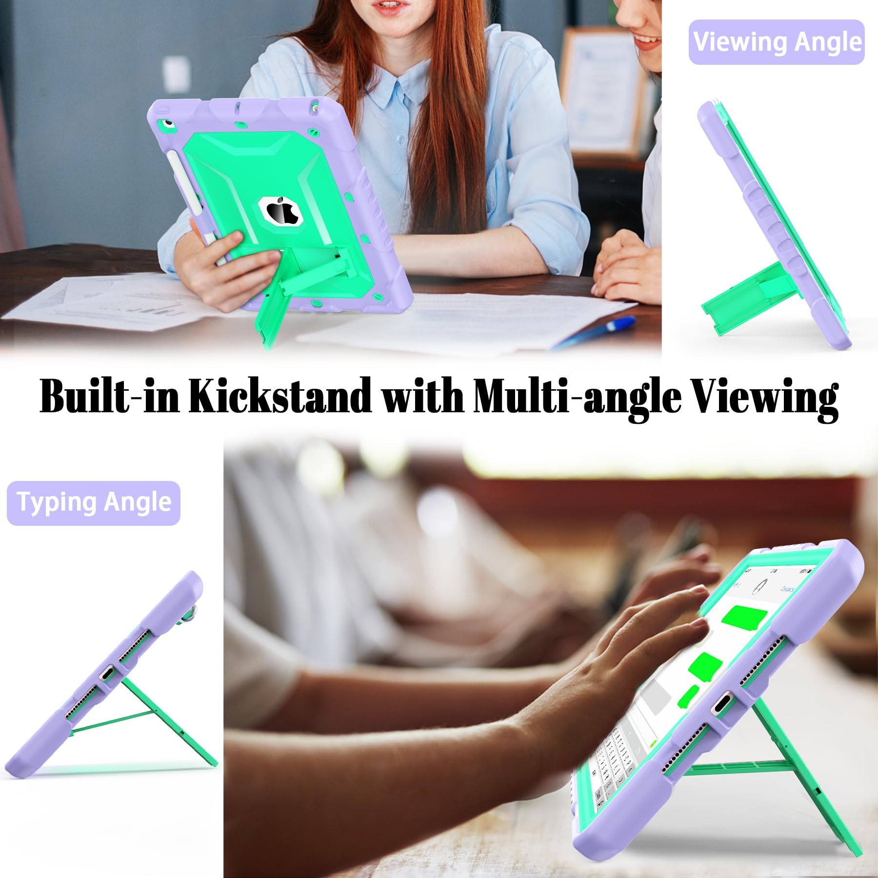 Timism Case For Ipad 9Th/8Th/7Th Generation 2021/2020/2019 (10.2 Inch)   Heavy Duty Shockproof Protective Cover With Screen Prot