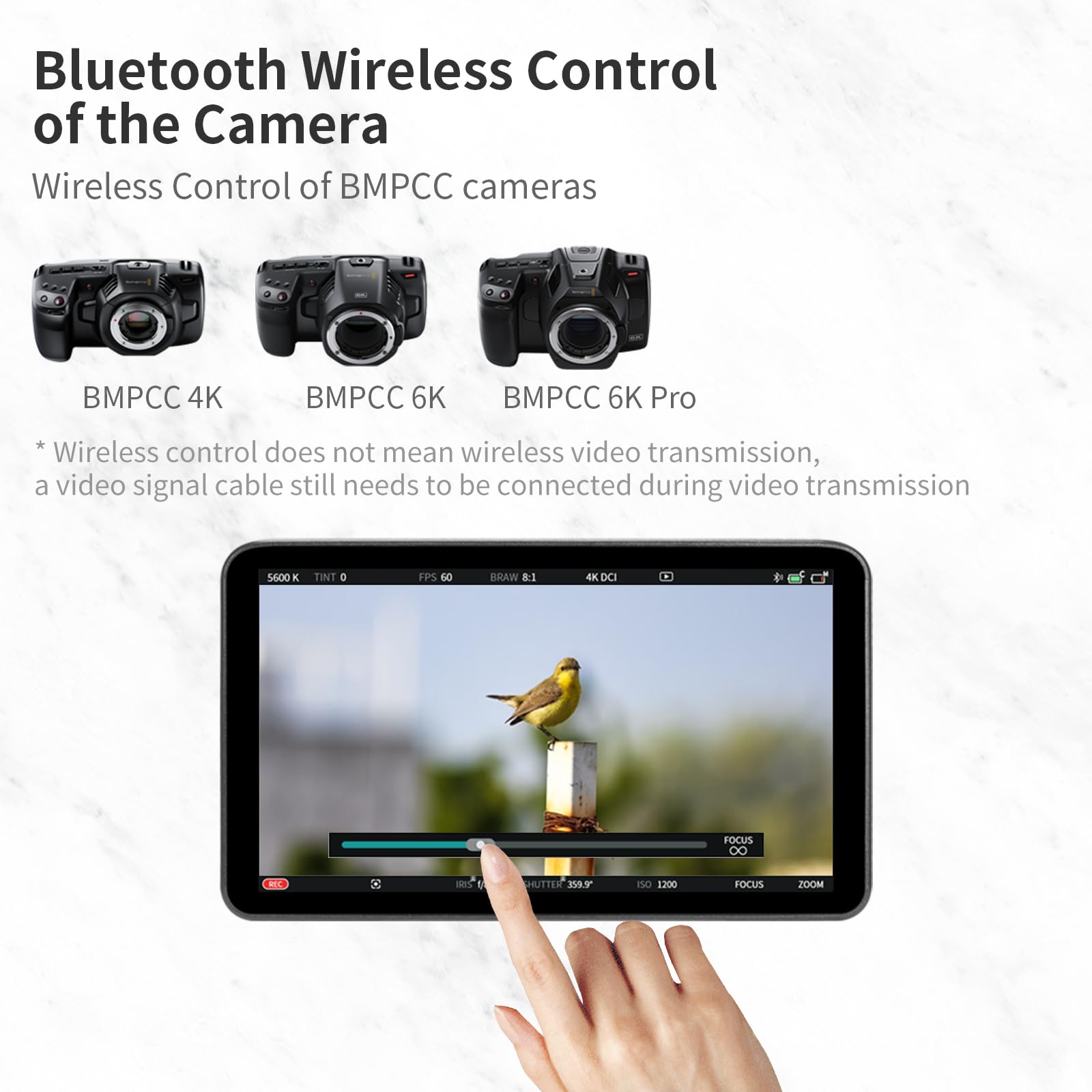 Portkeys Lh7P Camera Field Monitor 7'' 1000Nit Touchscreen Camera Monitor Wireless Control Camcorder Monitor For A7S Iii/Fx30/Zv