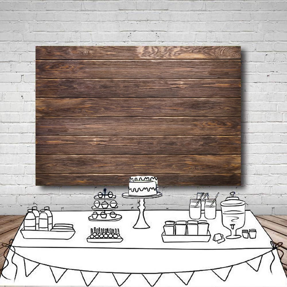 Lywygg 6X4Ft Thin Vinyl Brown Wood Backdrop Photographers Retro Wood Wall Background Cloth Seamless Cp 19 0604