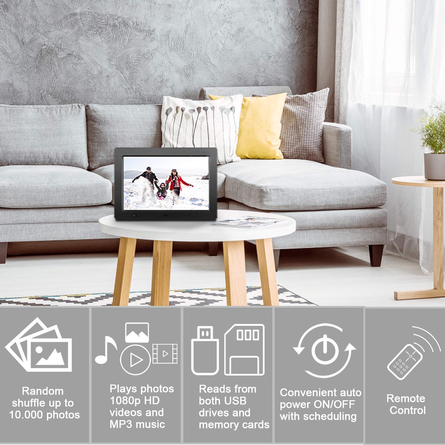 Digital Frame For Photos 10 Inch Digital Picture Frame With Hd Ips Display Picture Frame With Motion Sensor/Video/Background Music/Calendar/Clock/Auto Rotate/Best Gifts By Flyamapirit