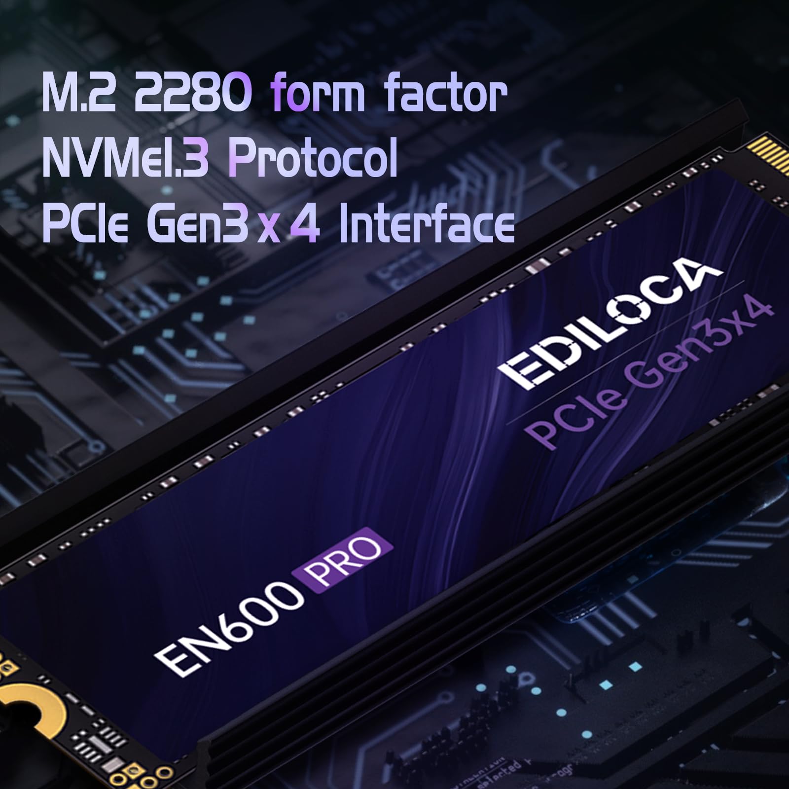 Ediloca En600 Pro Ssd 2Tb Pcle 3.0X4, Nvme M.2 2280, Up To 3500Mb/S, Internal Solid State Drive, Slc Cache 3D Nand Tlc, Graphene