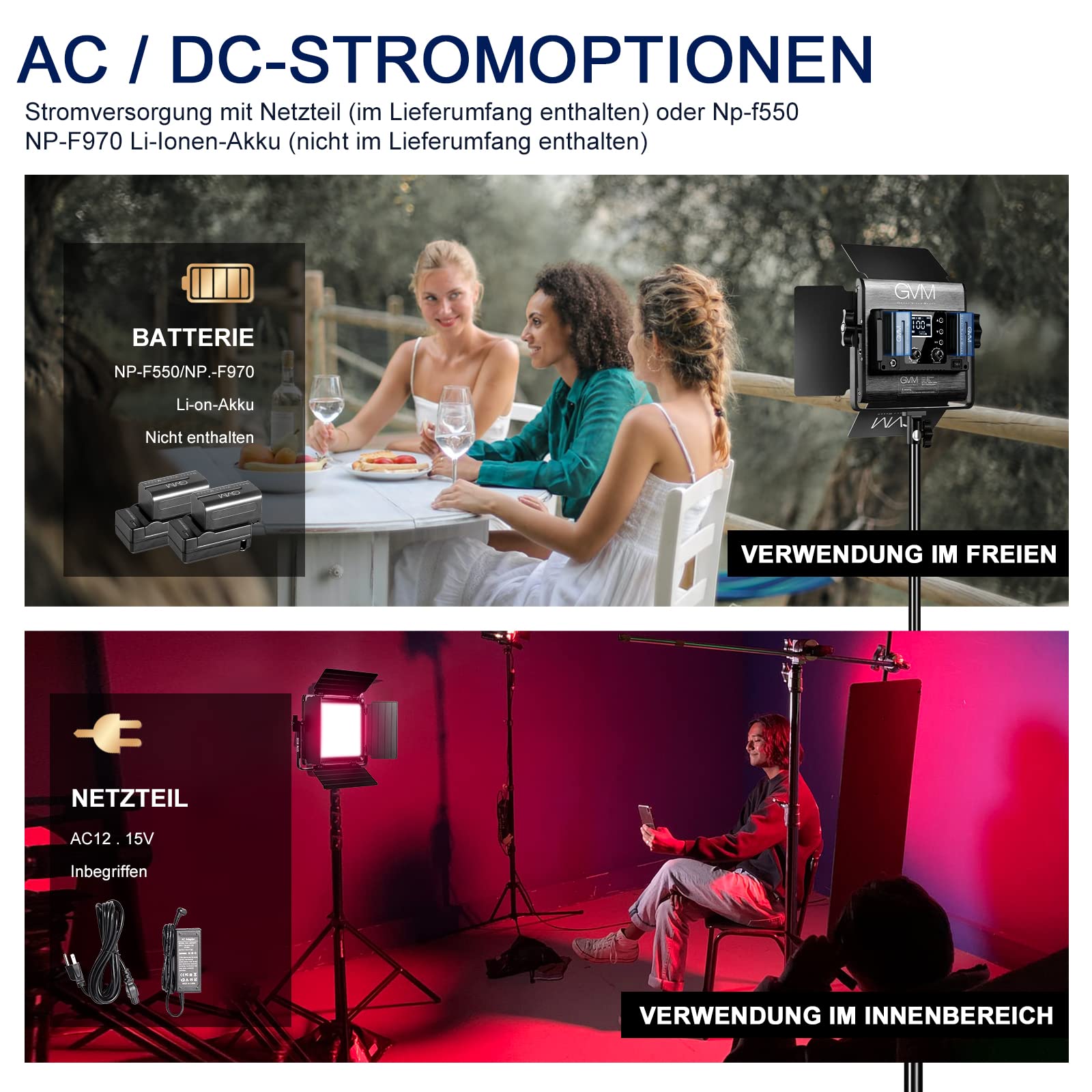 Gvm Rgb Led Panel Video Light, Photography Lighting With App Control, 800D Video Lighting Kit For Youtube Studio, Gaming, Stream