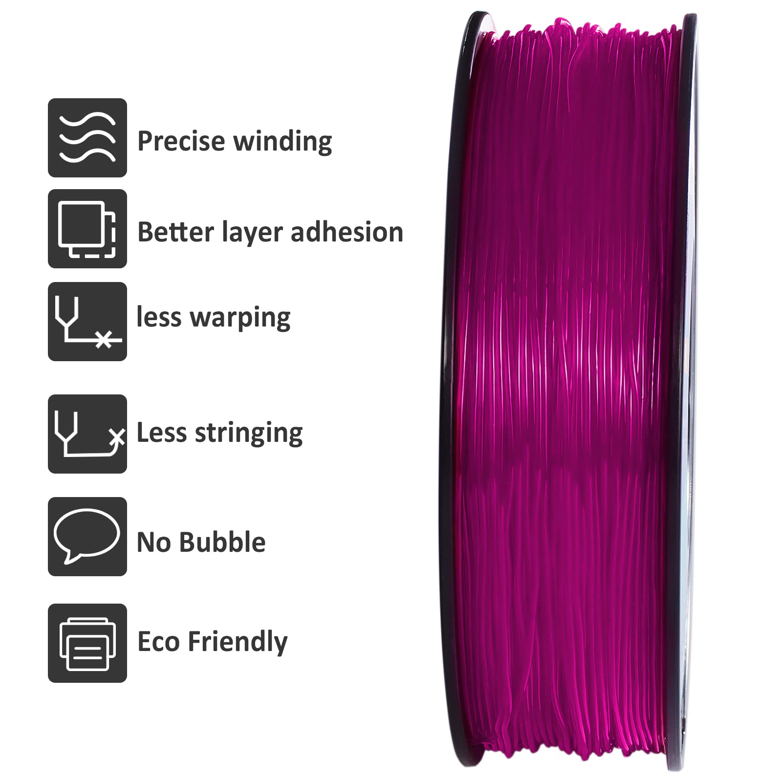 Giantarm Tpu Filament 1.75Mm Flexible Soft 3D Printer Consumables Pink,95A 1Kg Spool (2.2 Lbs.), Dimensional Accuracy +/  0.05 M
