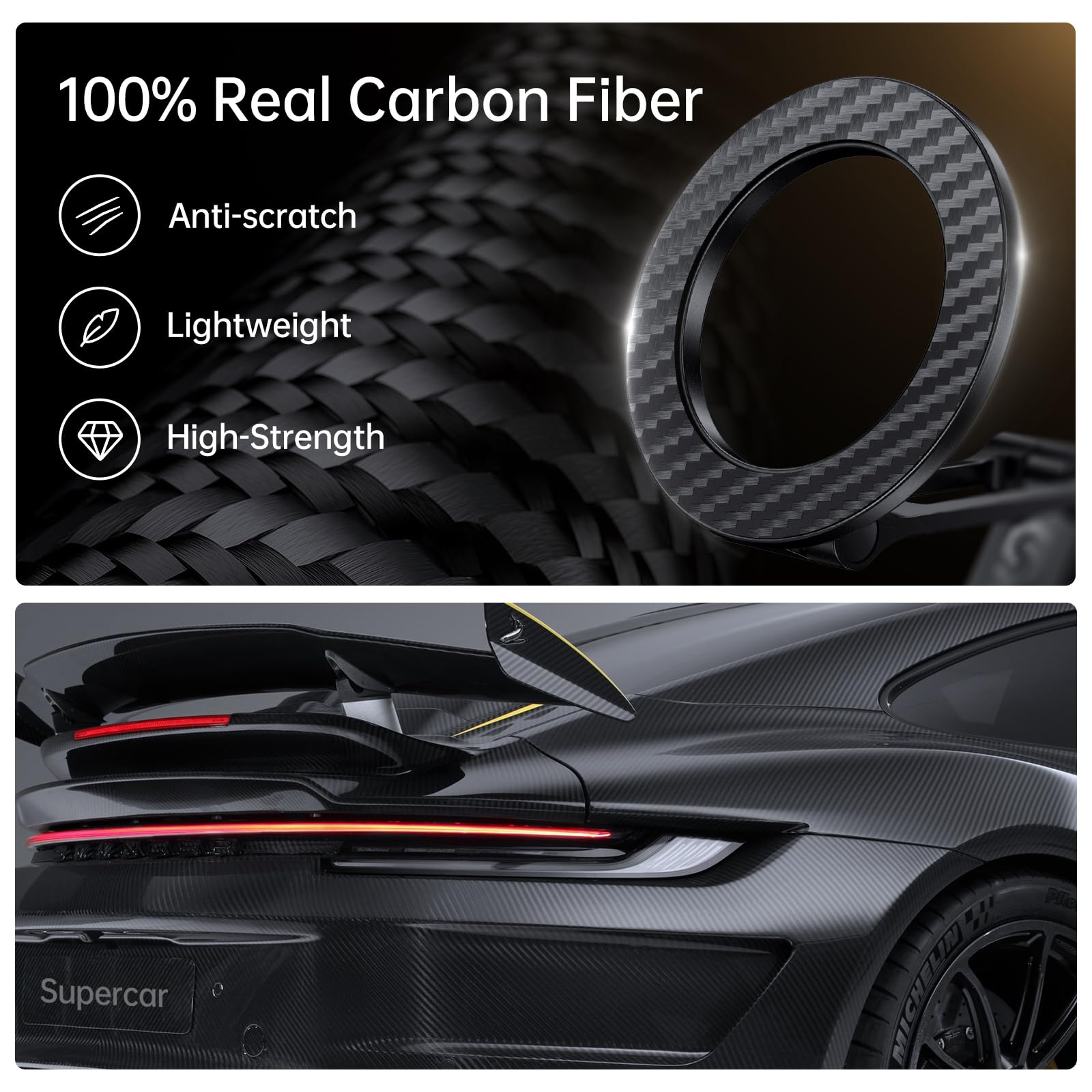 Syncwire Fits Magsafe Car Mount, Magnetic Phone Holder For Car Dashboard, [Flexible Three-Axis] 360 Rotation Magnetic Car Mount