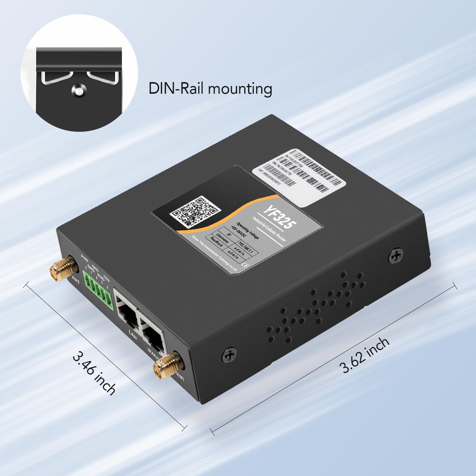 4G Vpn Router, Industrial 4G Lte Router Yeacomm Yf325 Wifi Modem Router Unlocked With Dual Sim Card Slot, Rs232, External Antenn